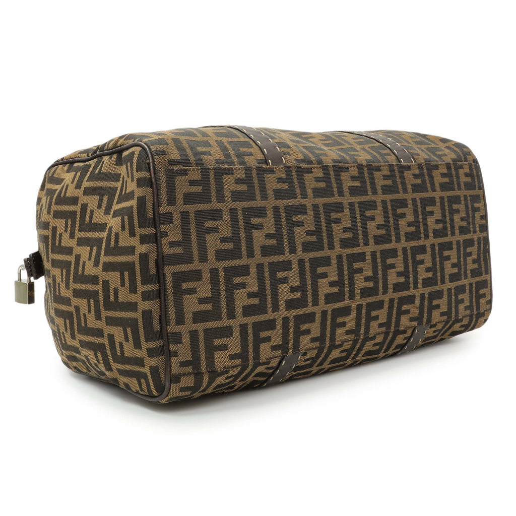 Fendi Zucca Selleria Large Boston Bag