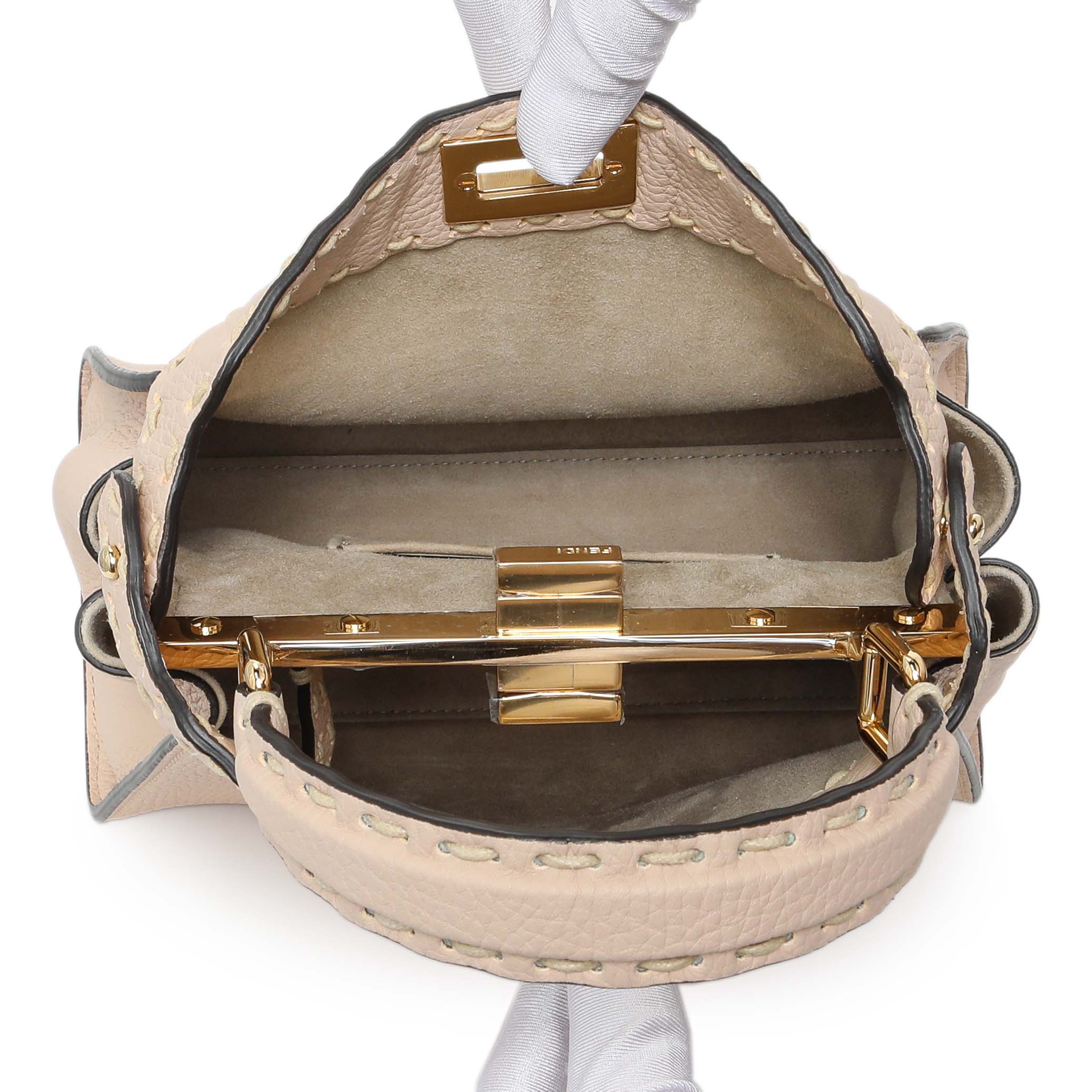 Fendi Cuoio Romano Selleria Small Peekaboo Iconic Satchel