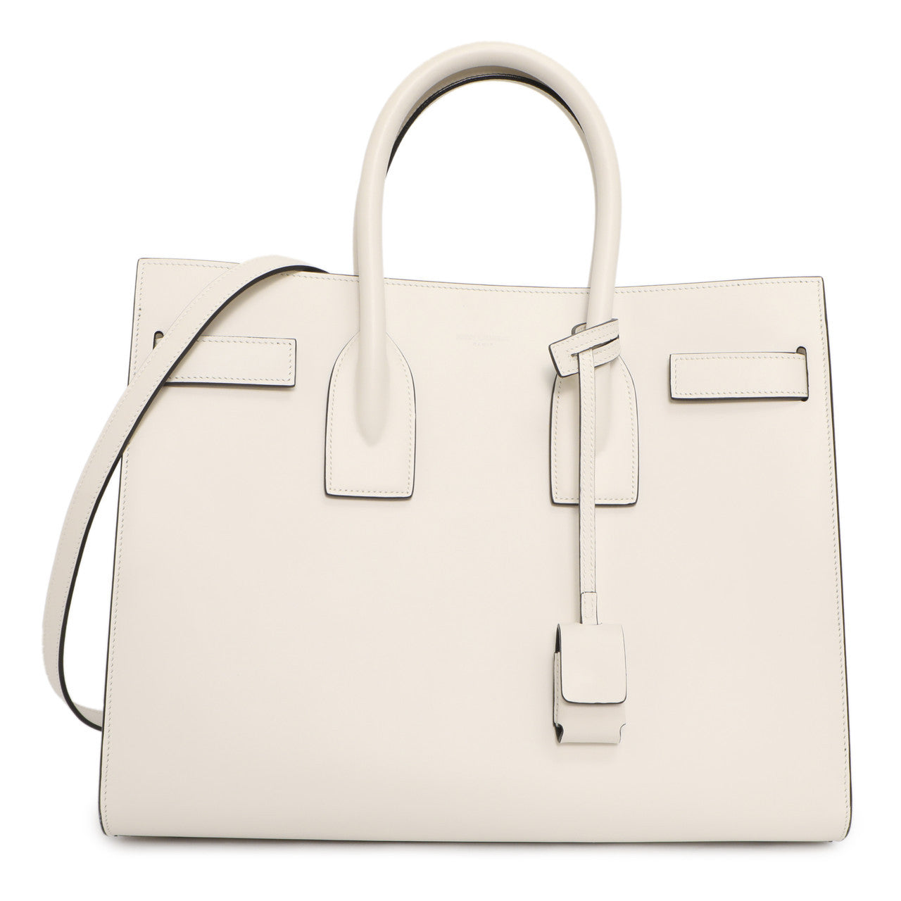Saint Laurent White Calfskin Small Sac De  Jour