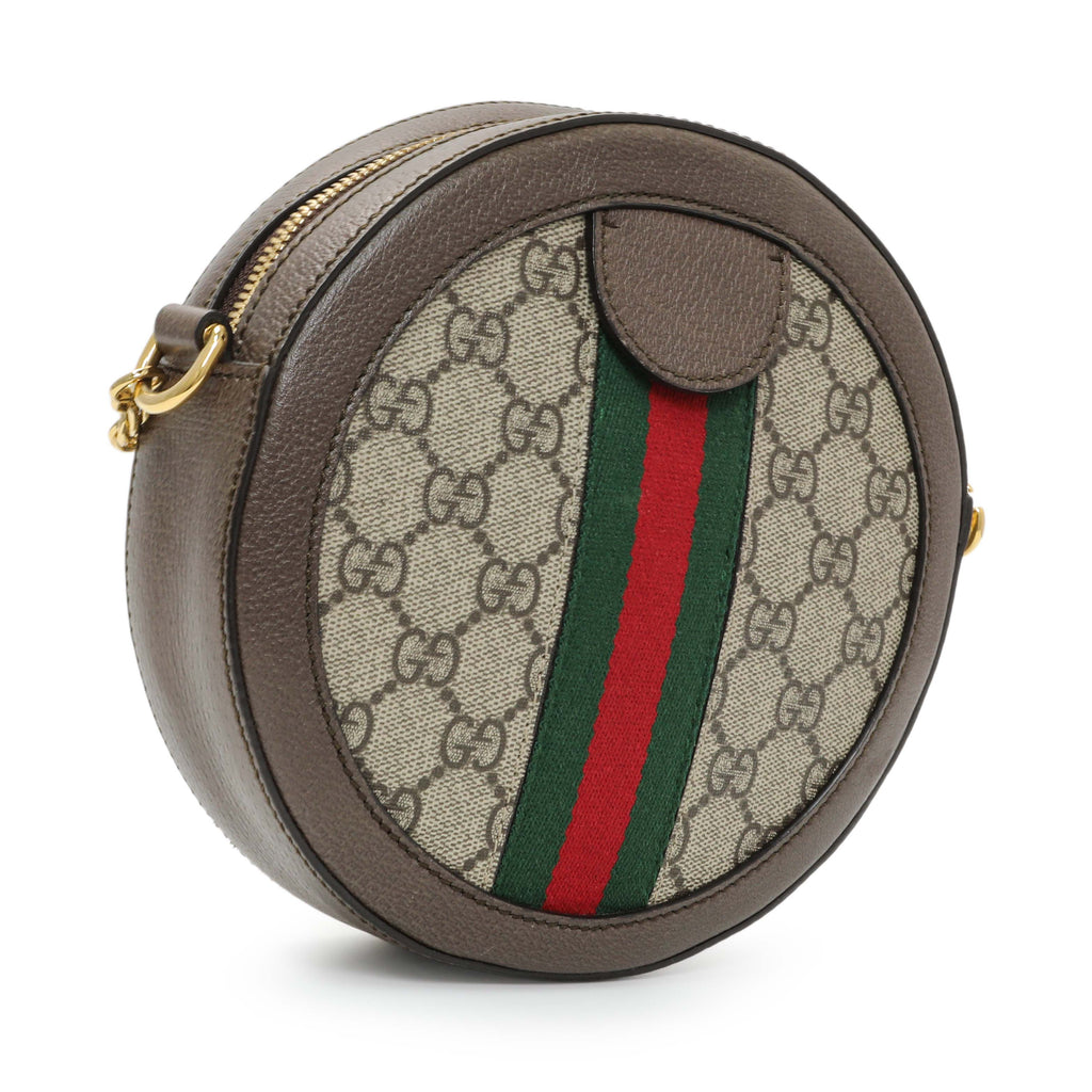 Gucci GG Supreme Monogram Web Mini Ophidia Round Shoulder Bag