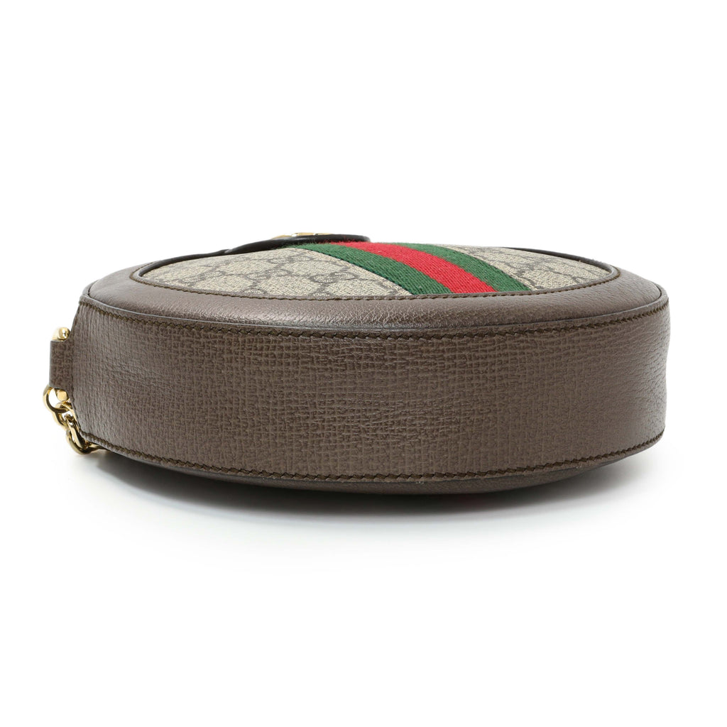 Gucci GG Supreme Monogram Web Mini Ophidia Round Shoulder Bag