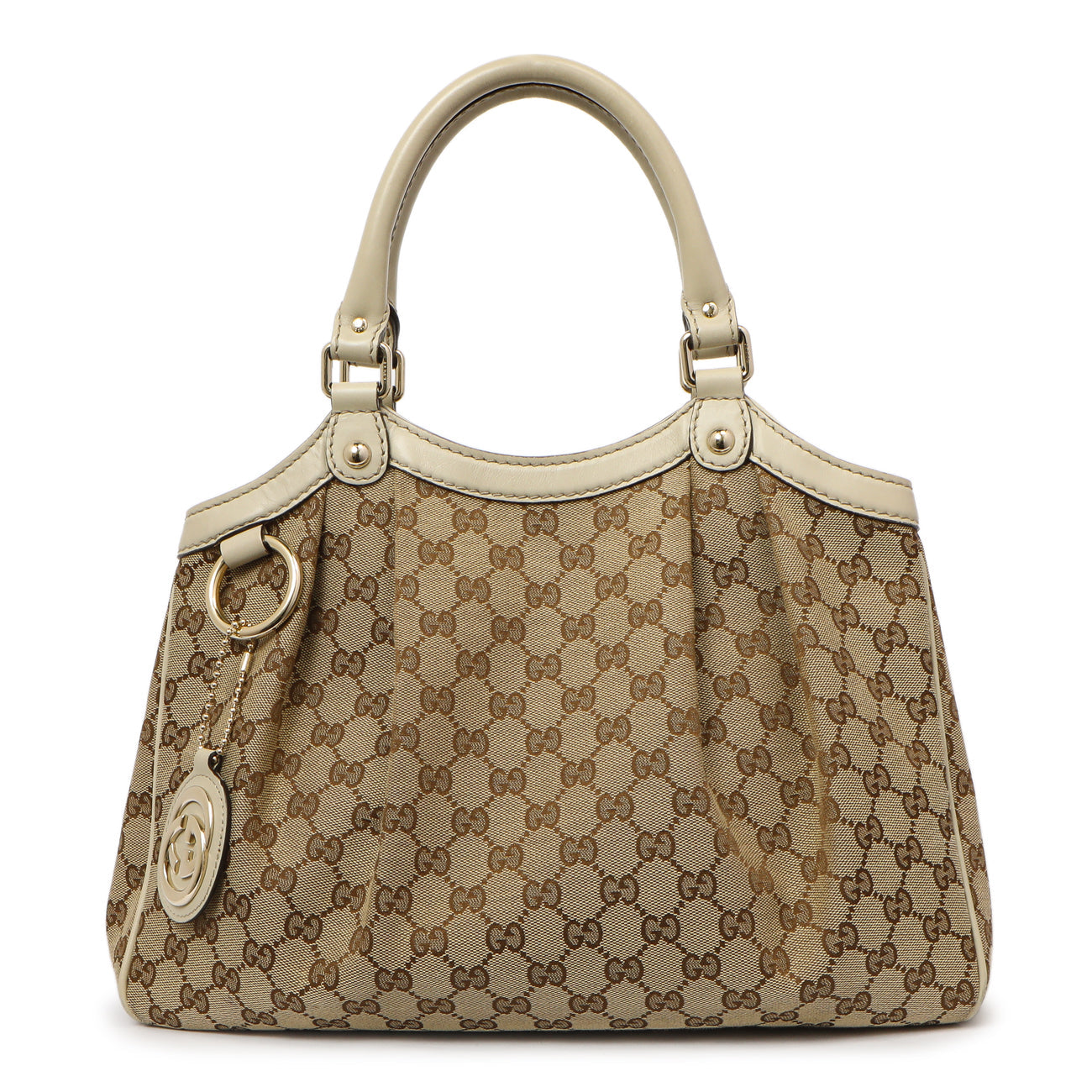 Gucci Ivory Monogram Medium Sukey Tote