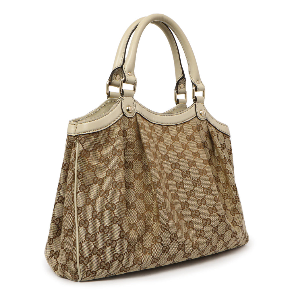 Gucci Ivory Monogram Medium Sukey Tote