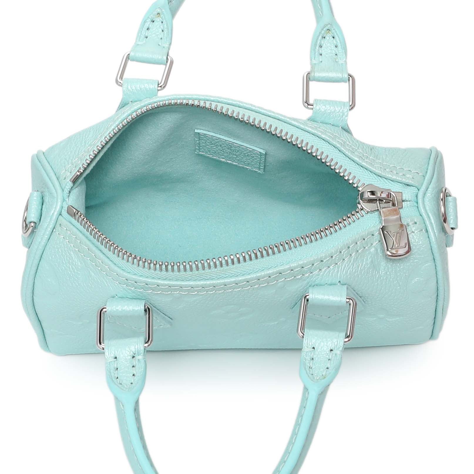 Louis Vuitton Pearly Lagoon Turquoise Empreinte Monogram Nano Speedy