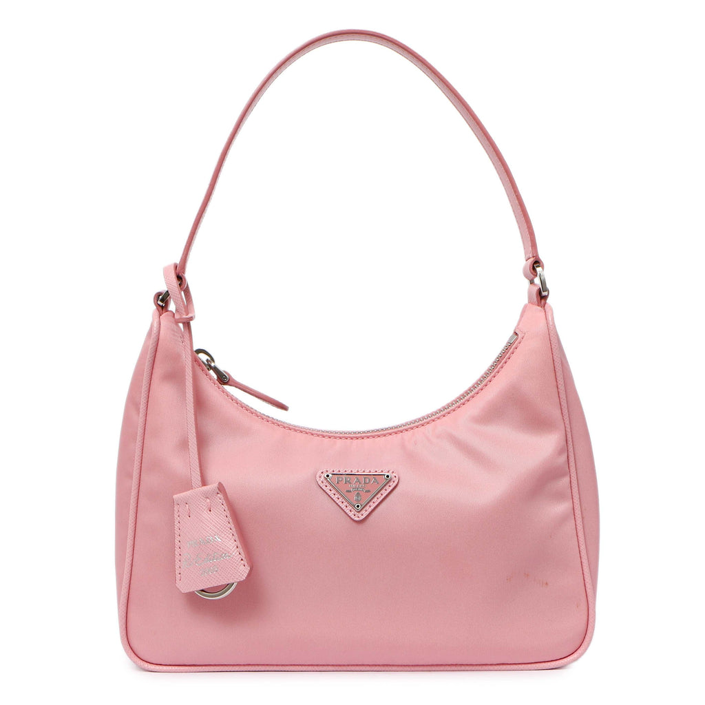 Prada Rosa Tessuto Nylon Saffiano Mini Re-Edition 2005 Bag