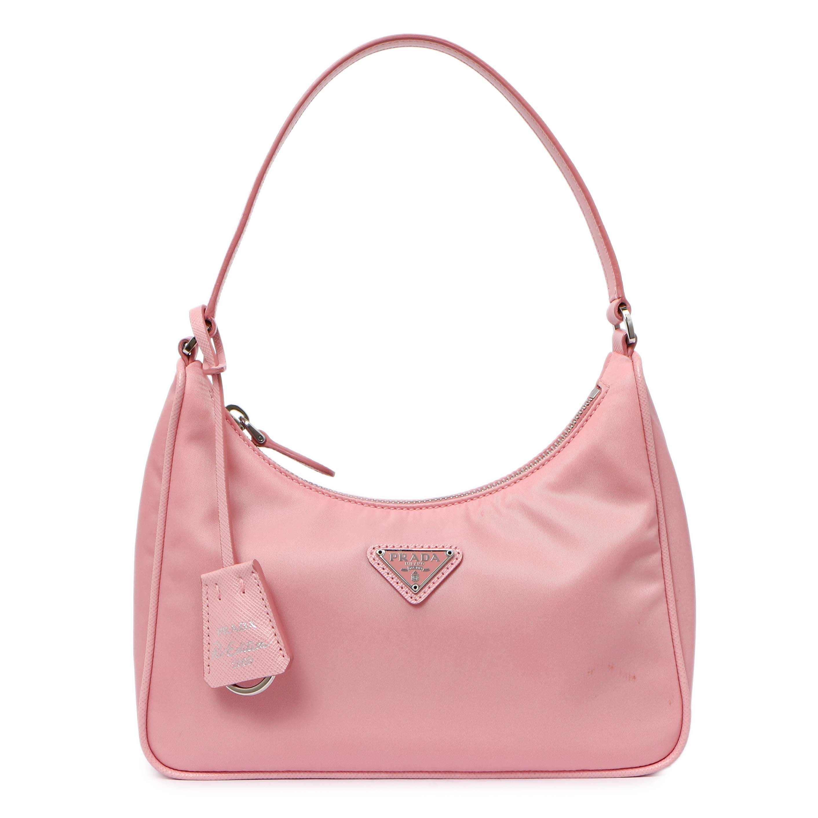 Prada Rosa Tessuto Nylon Saffiano Mini Re-Edition 2005 Bag