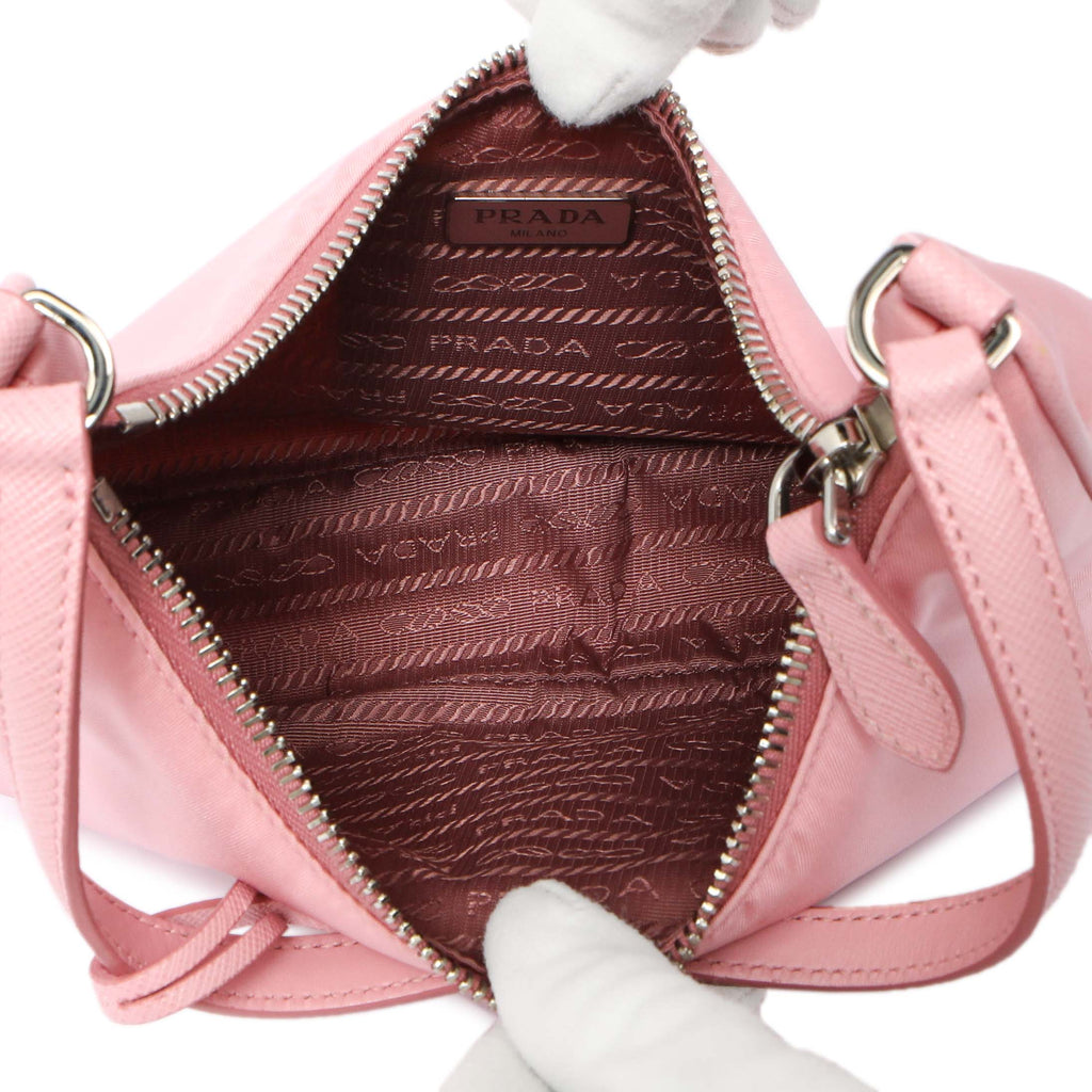 Prada Rosa Tessuto Nylon Saffiano Mini Re-Edition 2005 Bag