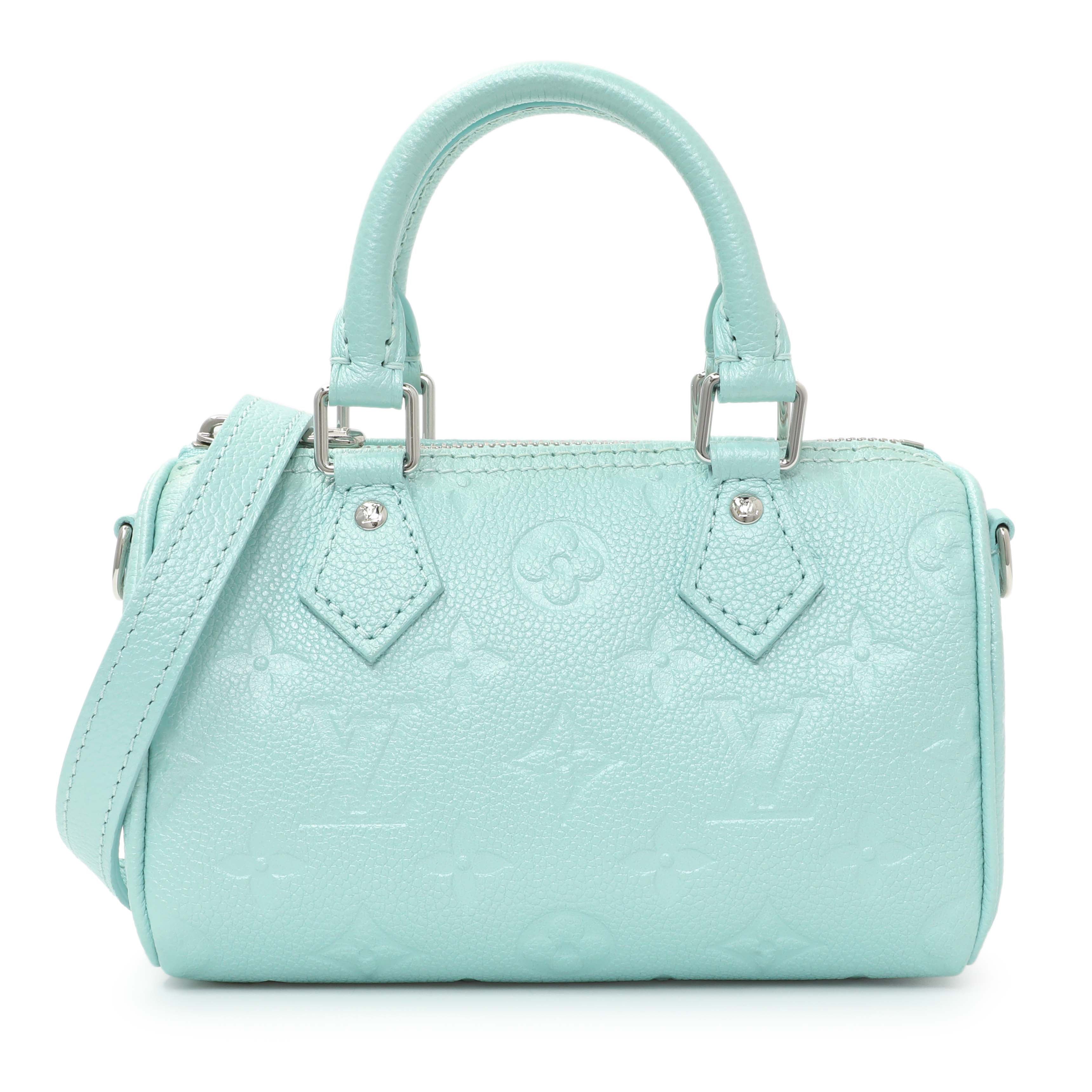 Louis Vuitton Pearly Lagoon Turquoise Empreinte Monogram Nano Speedy