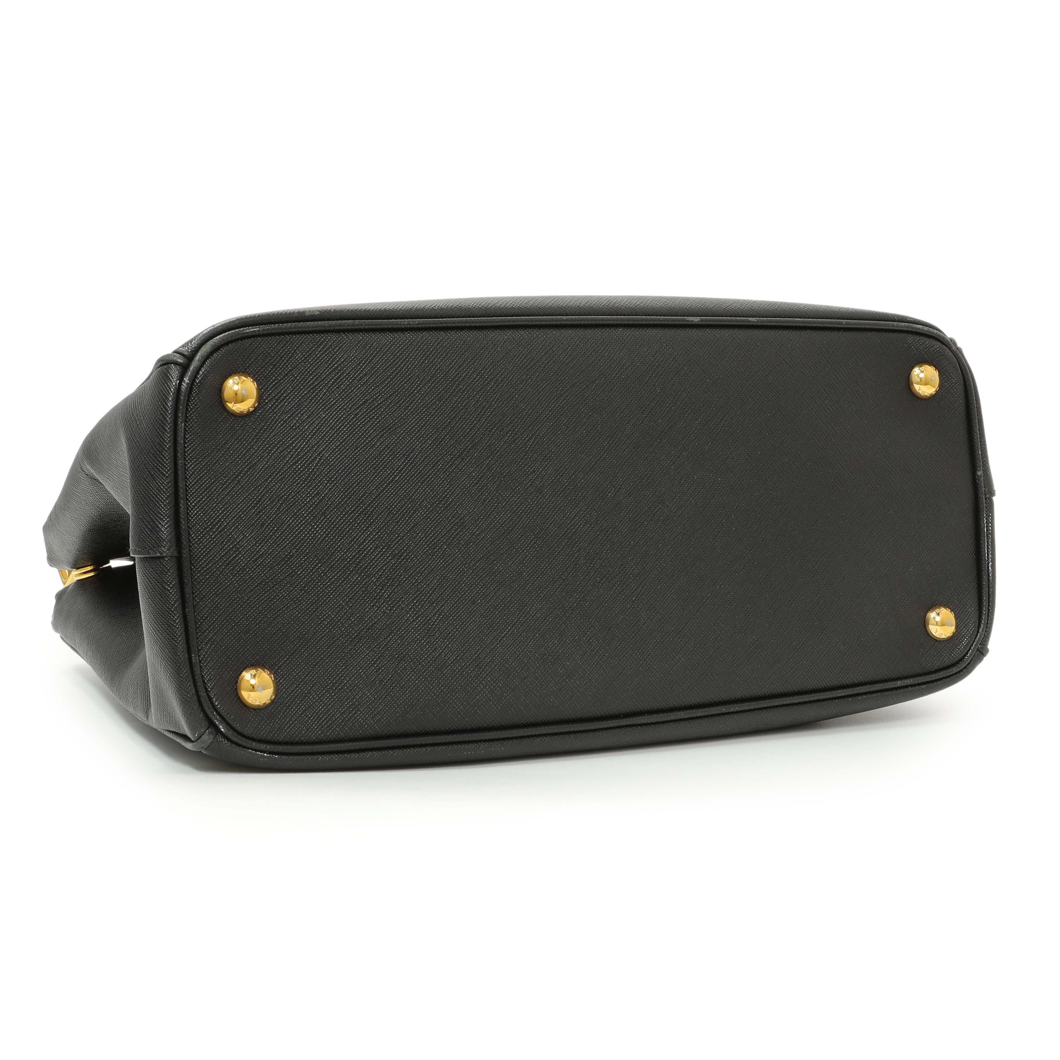 Prada Black Saffiano Medium Galleria Double Zip Tote