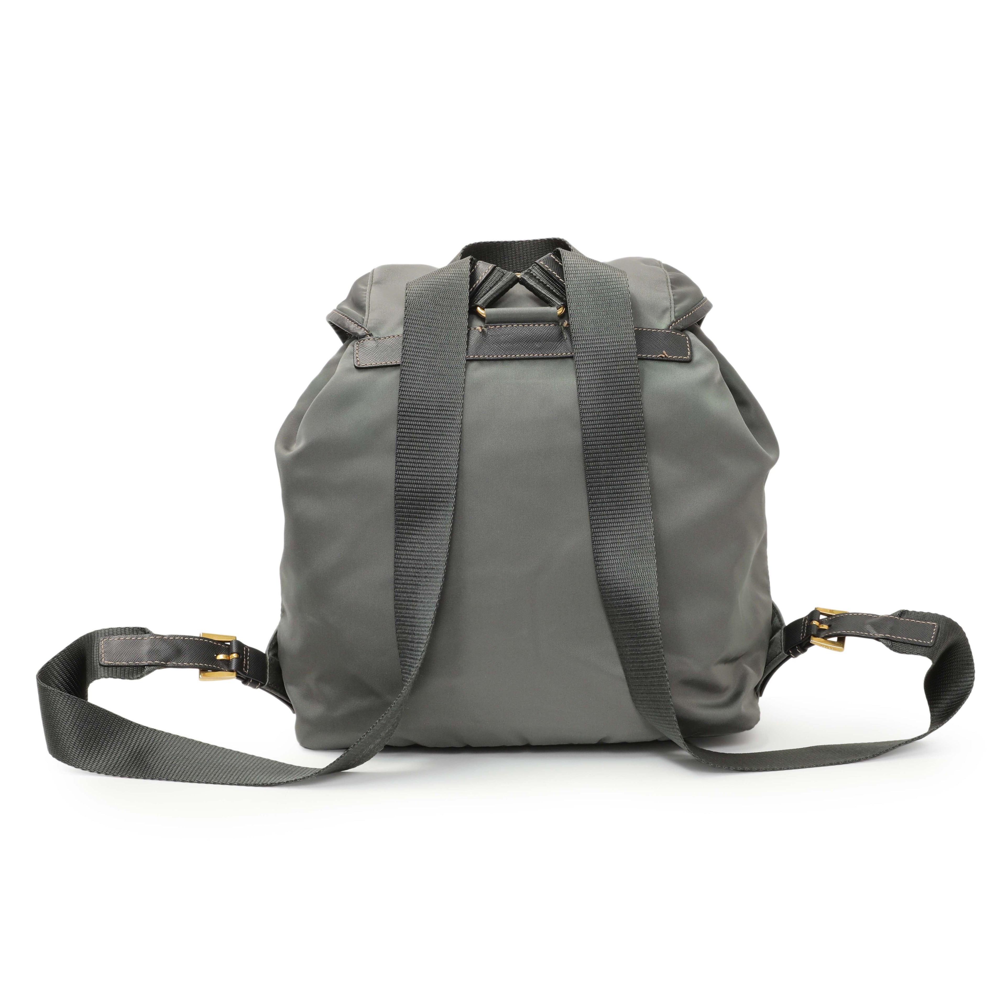 Prada Grey Tessuto Nylon Medium Backpack
