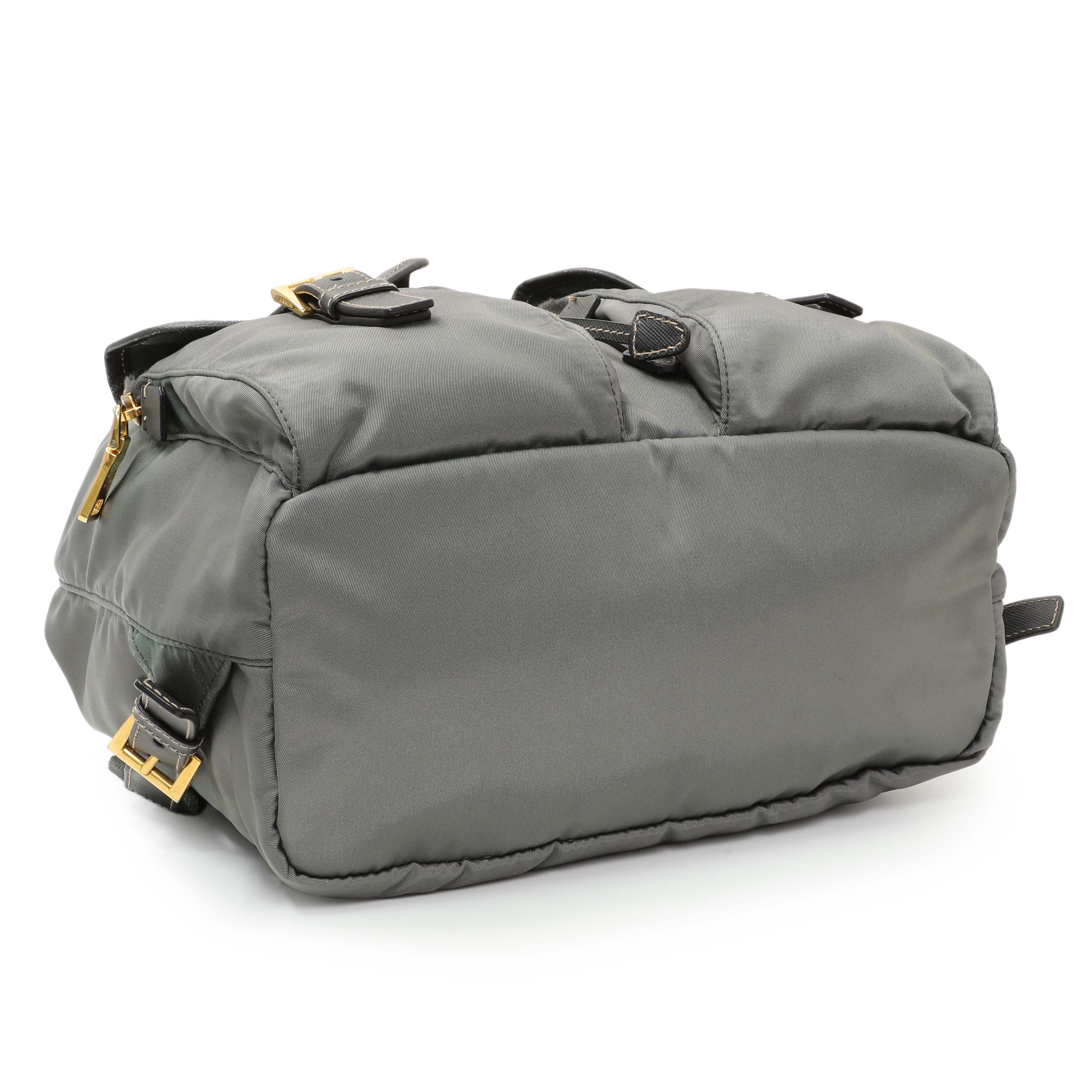 Prada Grey Tessuto Nylon Medium Backpack
