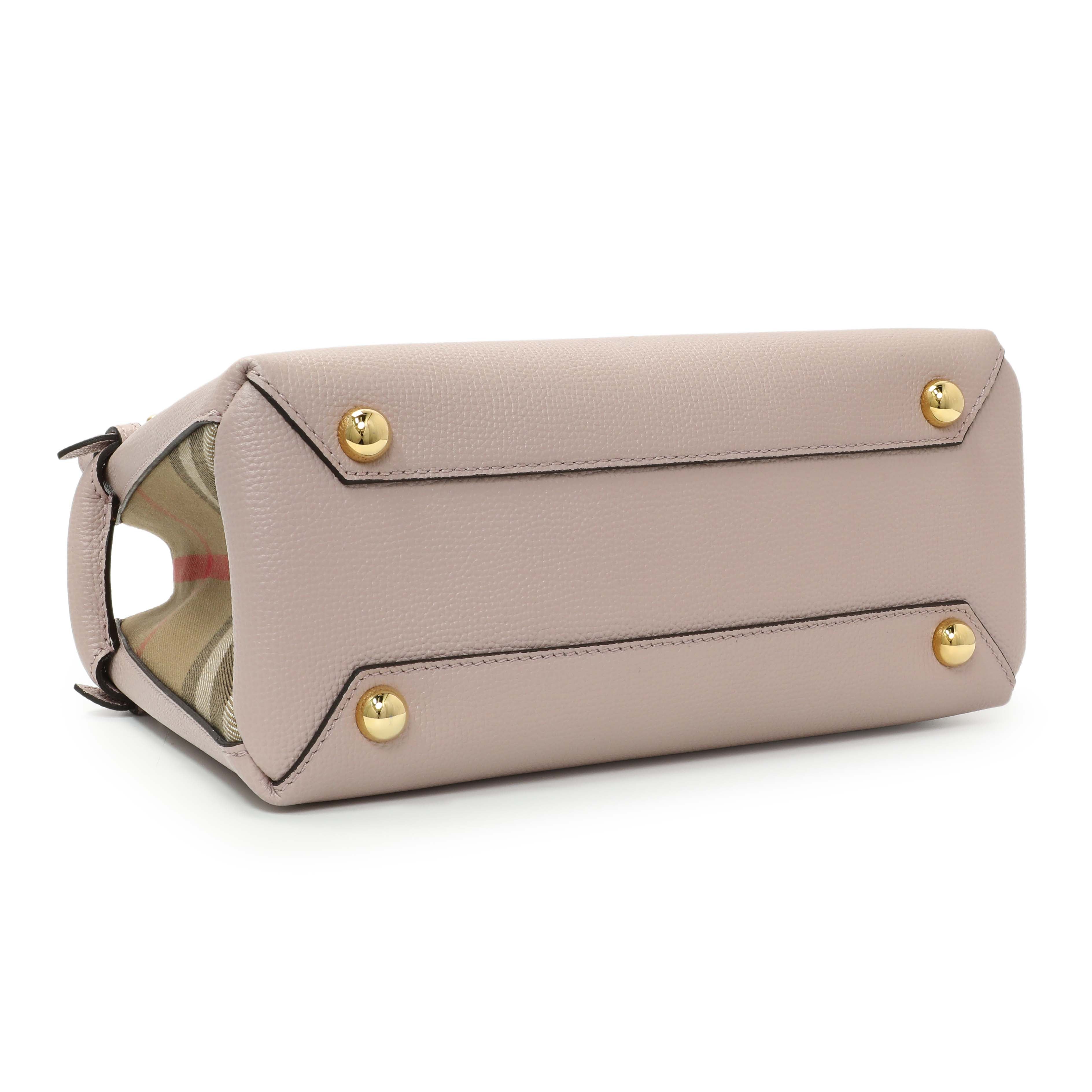 Burberry Derby Calfskin House Check Small Banner Tote