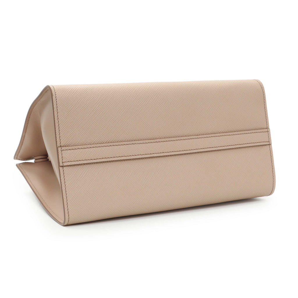 Prada Saffiano Cipria Cuir Calfskin Small Monochrome Top Handle Tote