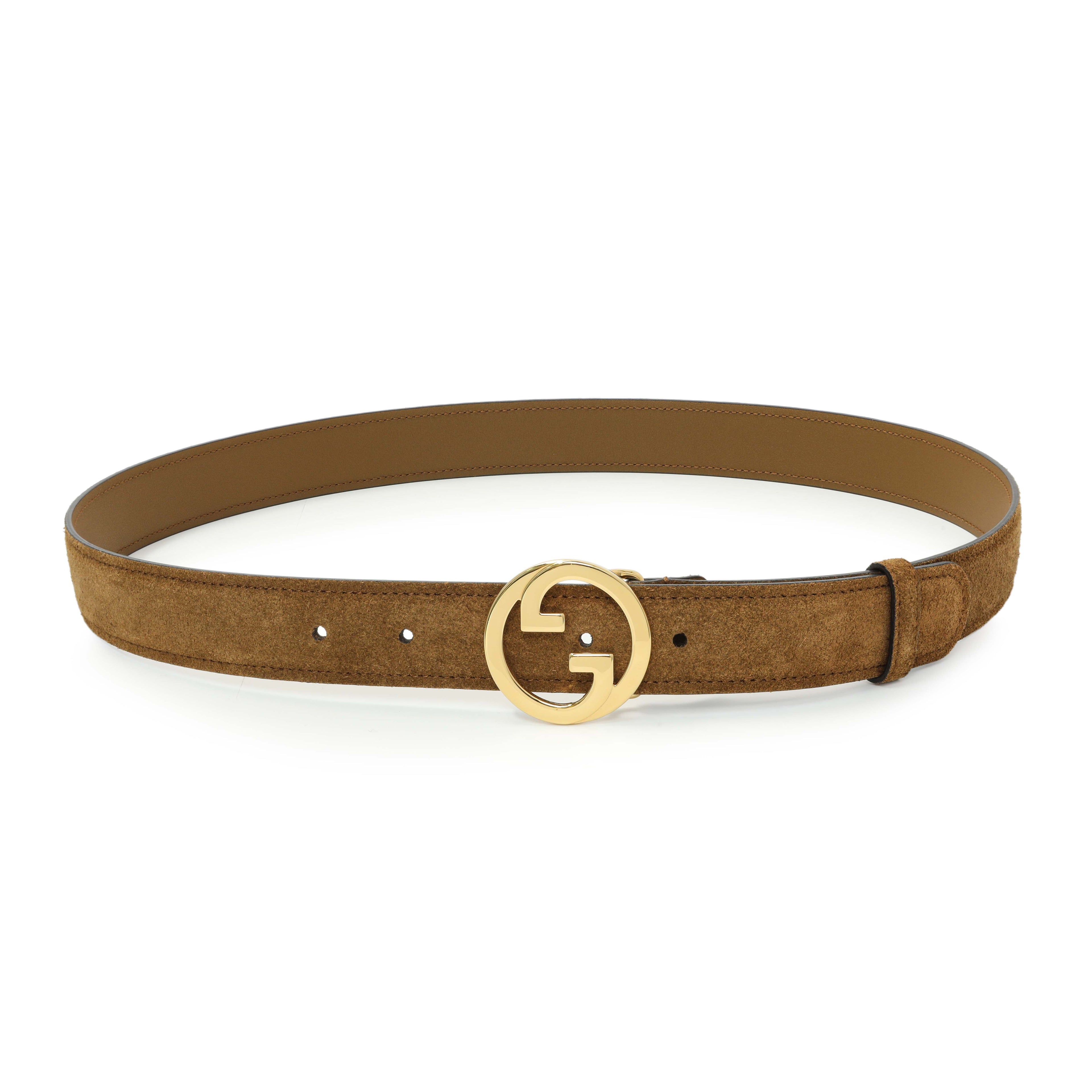 Gucci Brown Suede Blondie 30mm Belt