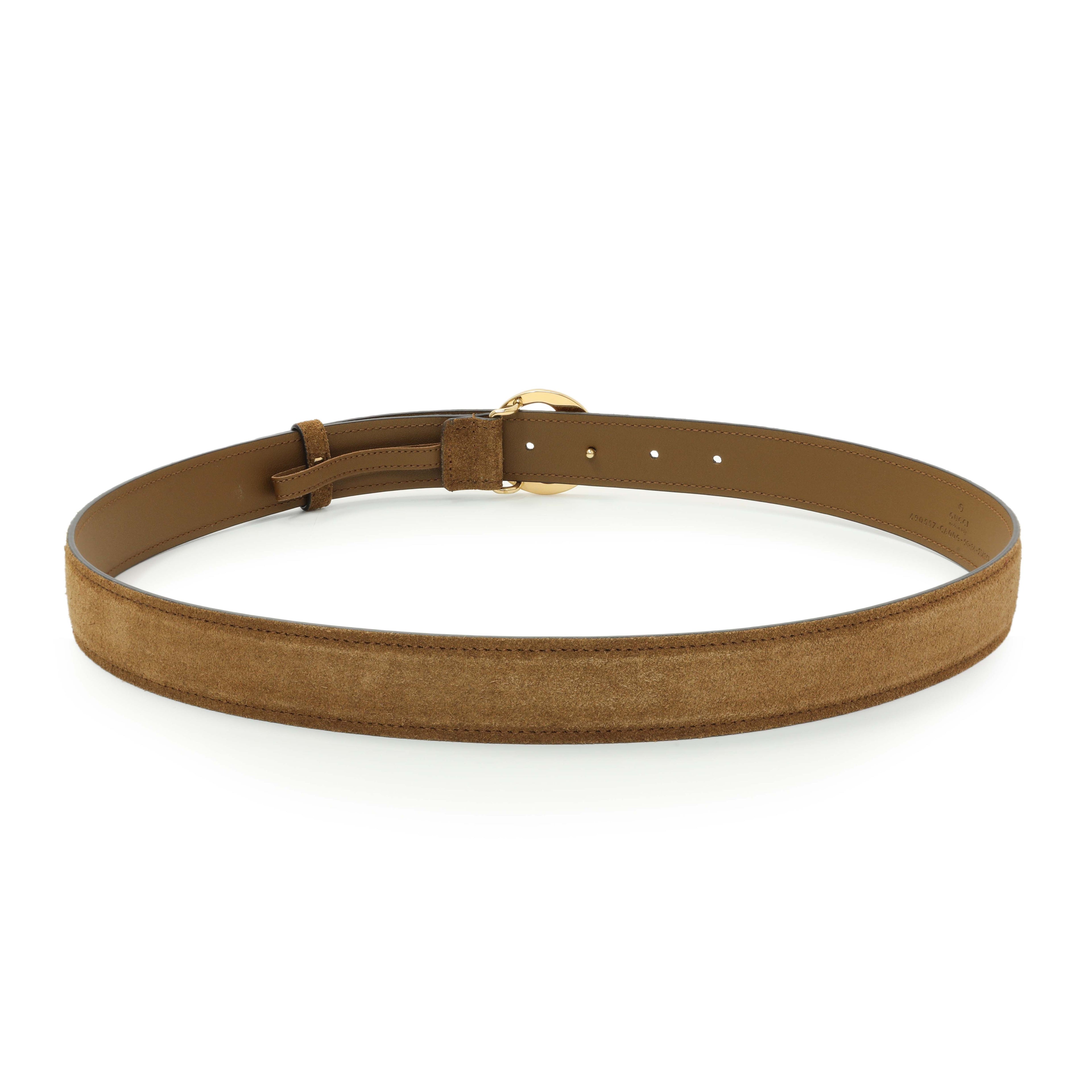 Gucci Brown Suede Blondie 30mm Belt