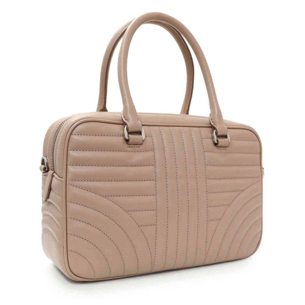 Prada Cipria Soft Calfskin Impunture Diagramme Top Handle Crossbody Bag