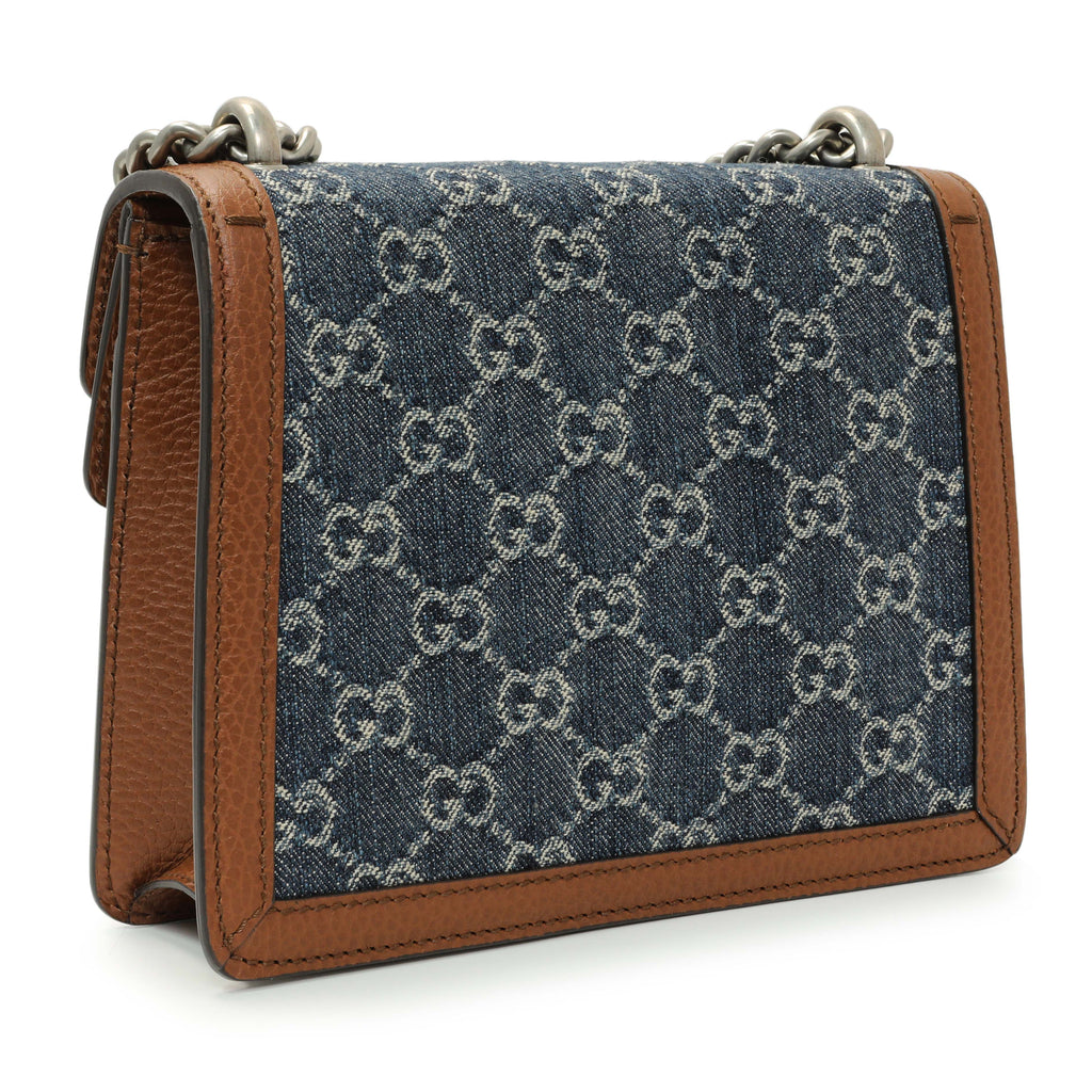 Gucci New Denim GG Monogram Enamel Mini Dionysus Shoulder Bag