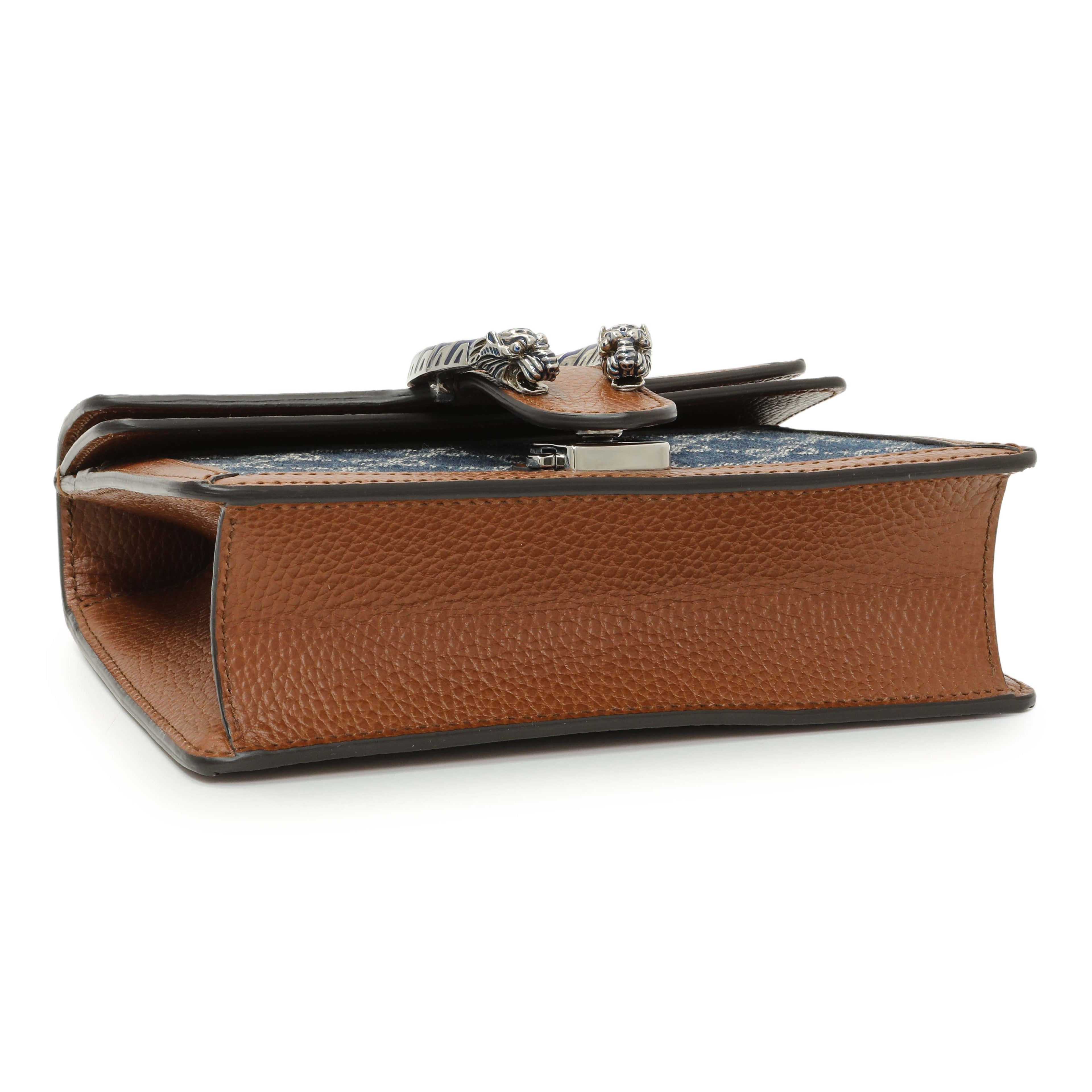 Gucci New Denim GG Monogram Enamel Mini Dionysus Shoulder Bag