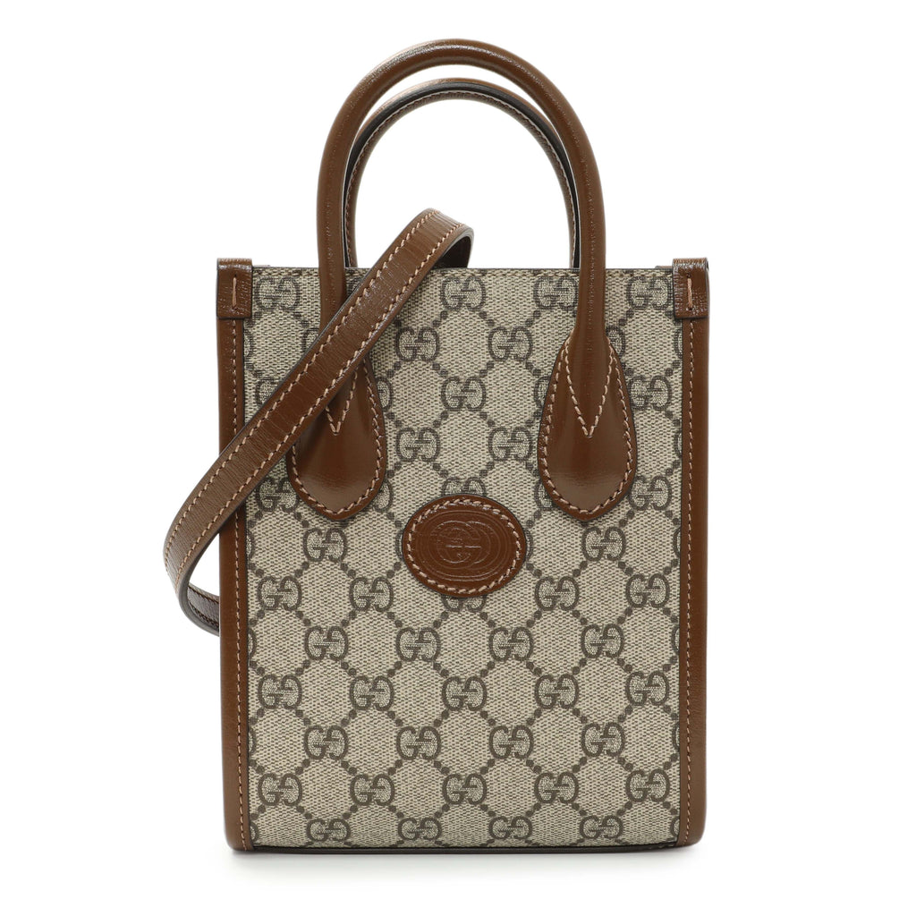 Gucci GG Supreme Monogram Mini Retro Interlocking G Tote Bag