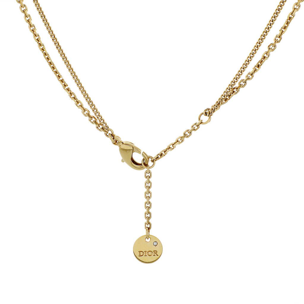 Christian Dior Crystal Petit CD Double Necklace