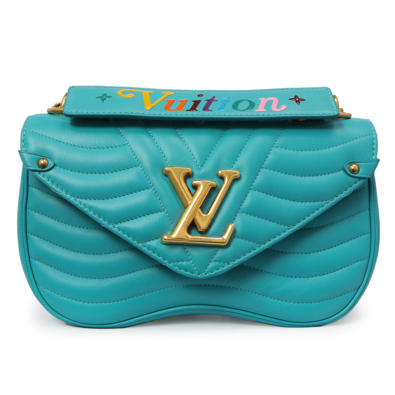 Louis Vuitton Malibu Green Calfskin New Wave Chain MM