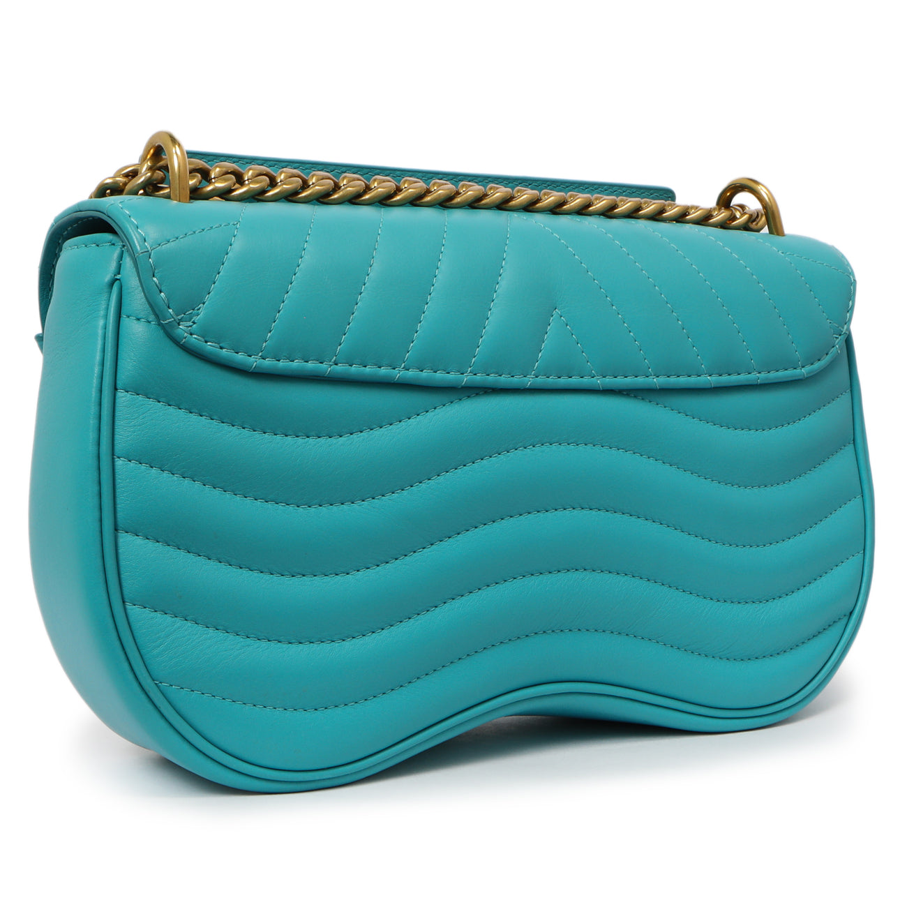 Louis Vuitton Malibu Green Calfskin New Wave Chain MM