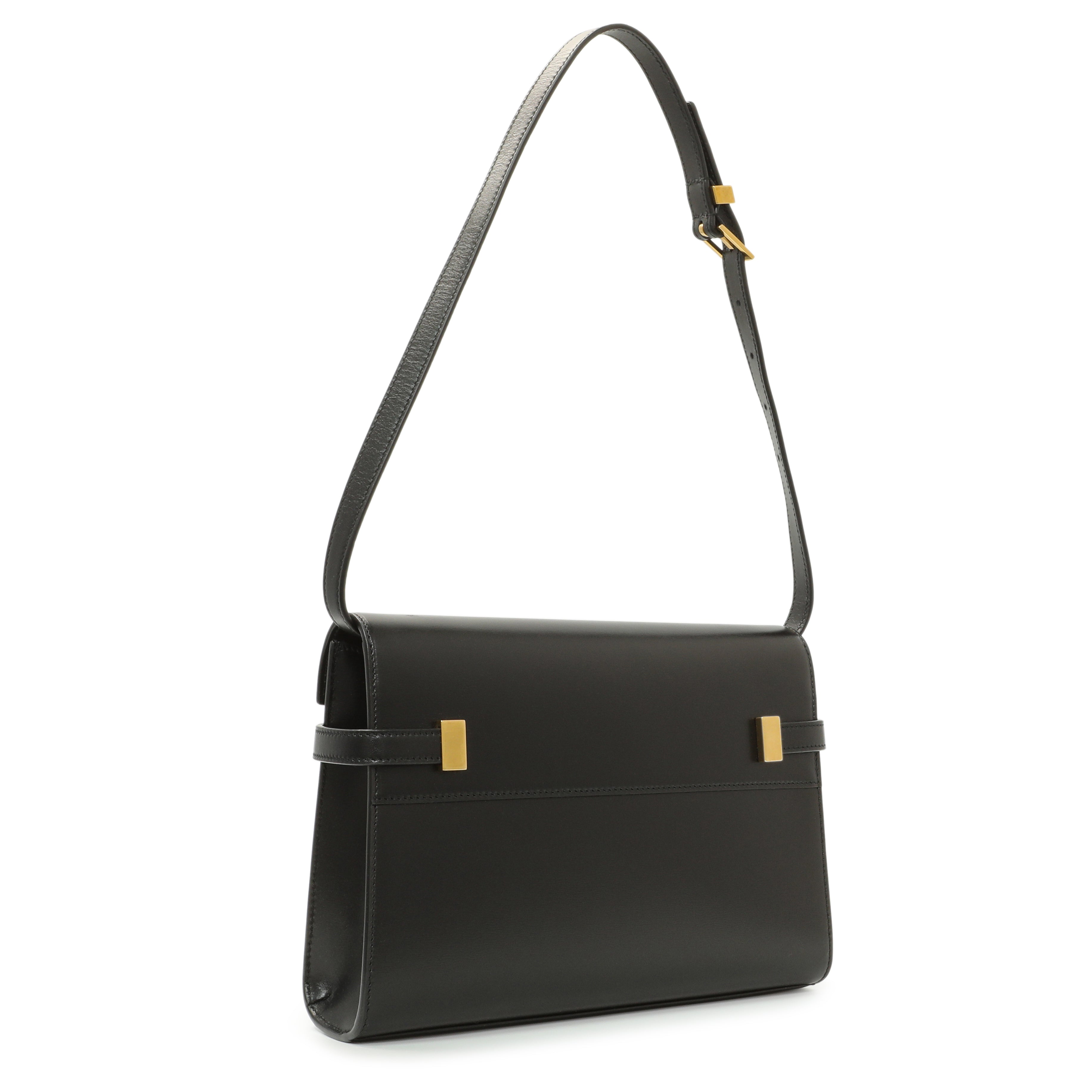 Saint Laurent Black Smooth Calfskin Manhattan Shoulder Bag