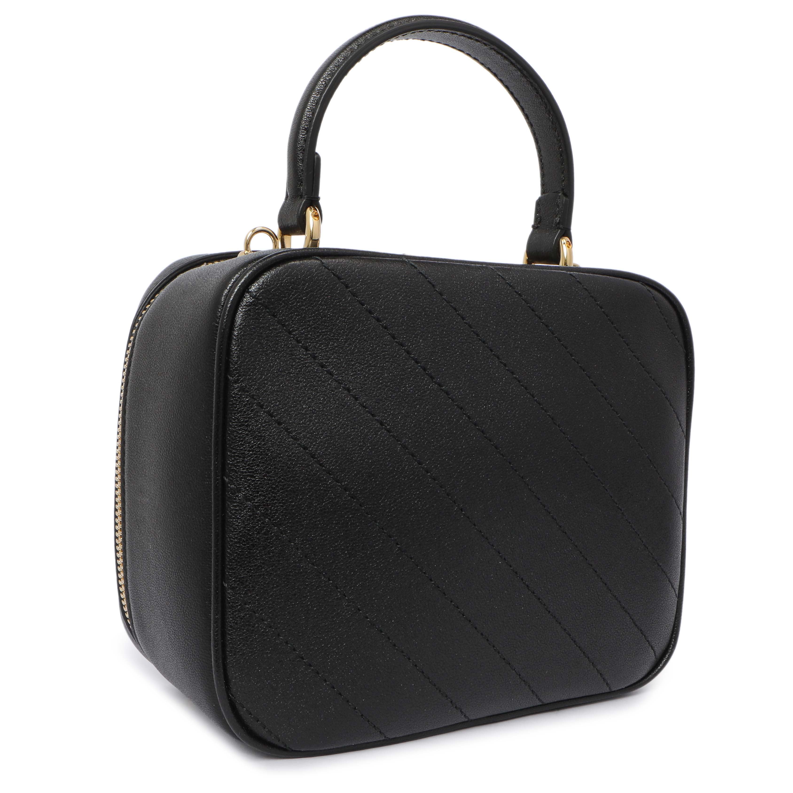Gucci Black Calfskin Diagonal Stitched Blondie Top Handle