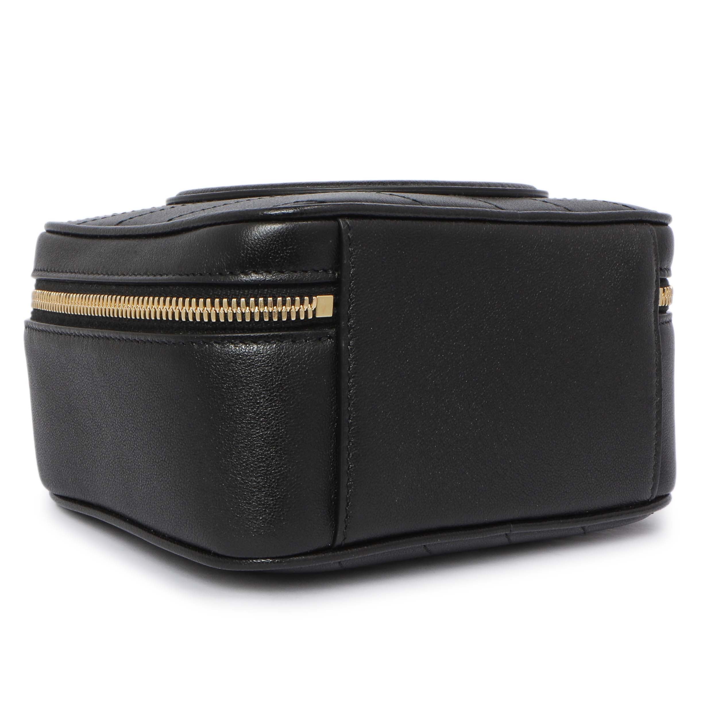 Gucci Black Calfskin Diagonal Stitched Blondie Top Handle