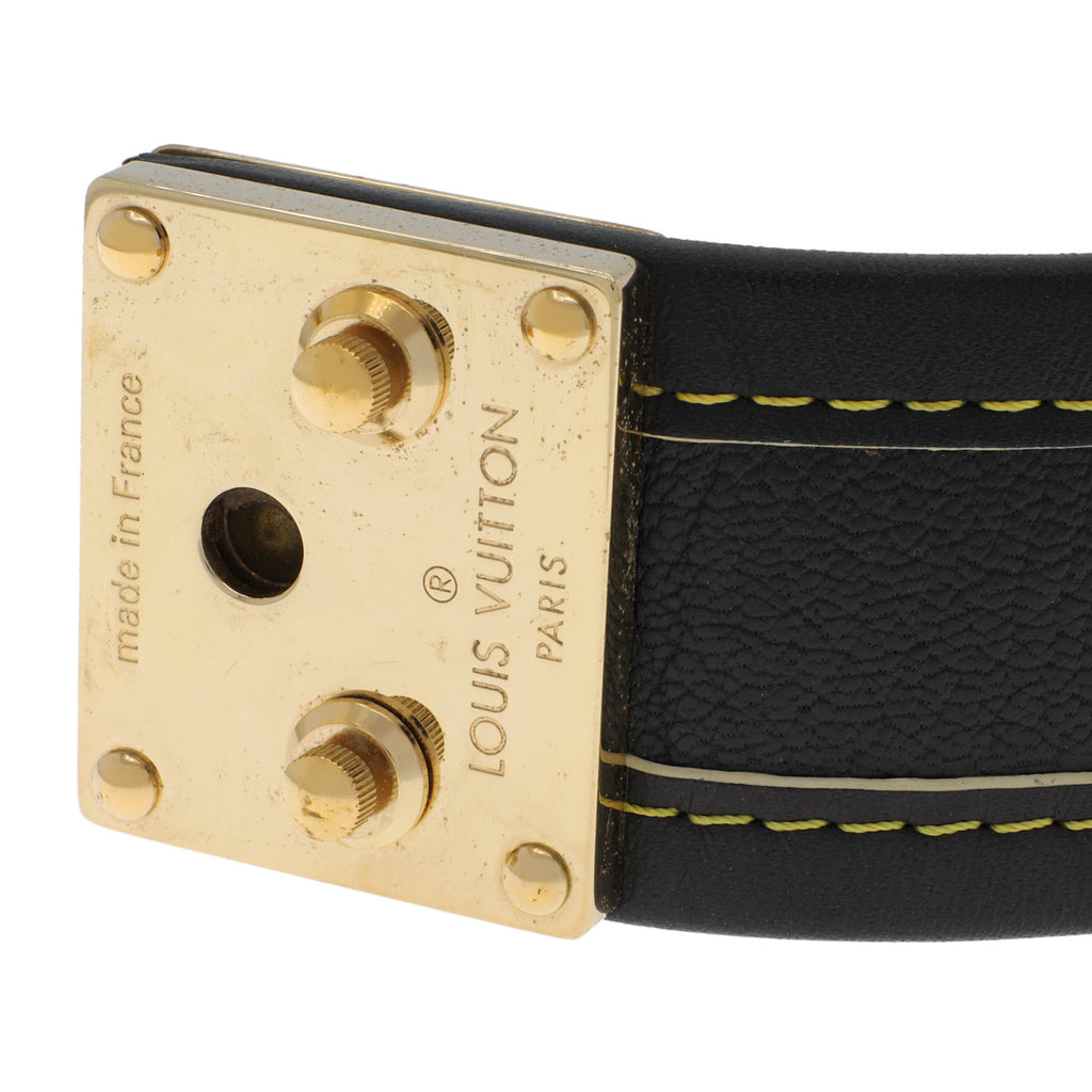 Louis Vuitton Black Suhali S Lock Bracelet