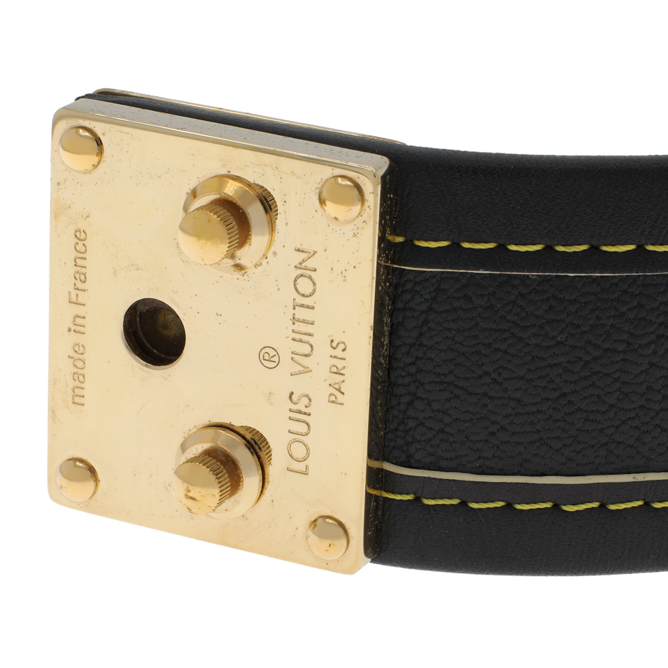 Louis Vuitton Black Suhali S Lock Bracelet