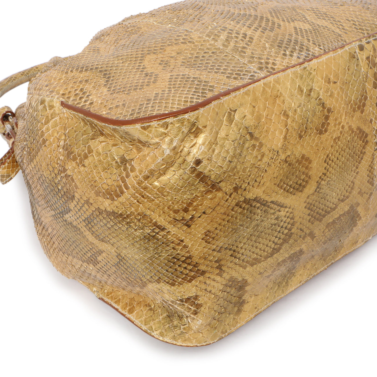 Prada Pitone Oro Python Cinch Shoulder Bag