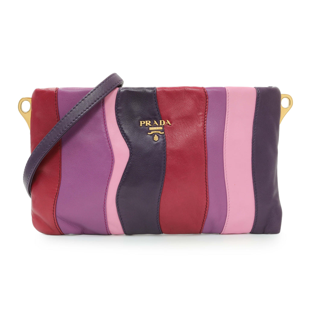 Prada Multicolor Nappa Stripes Clutch