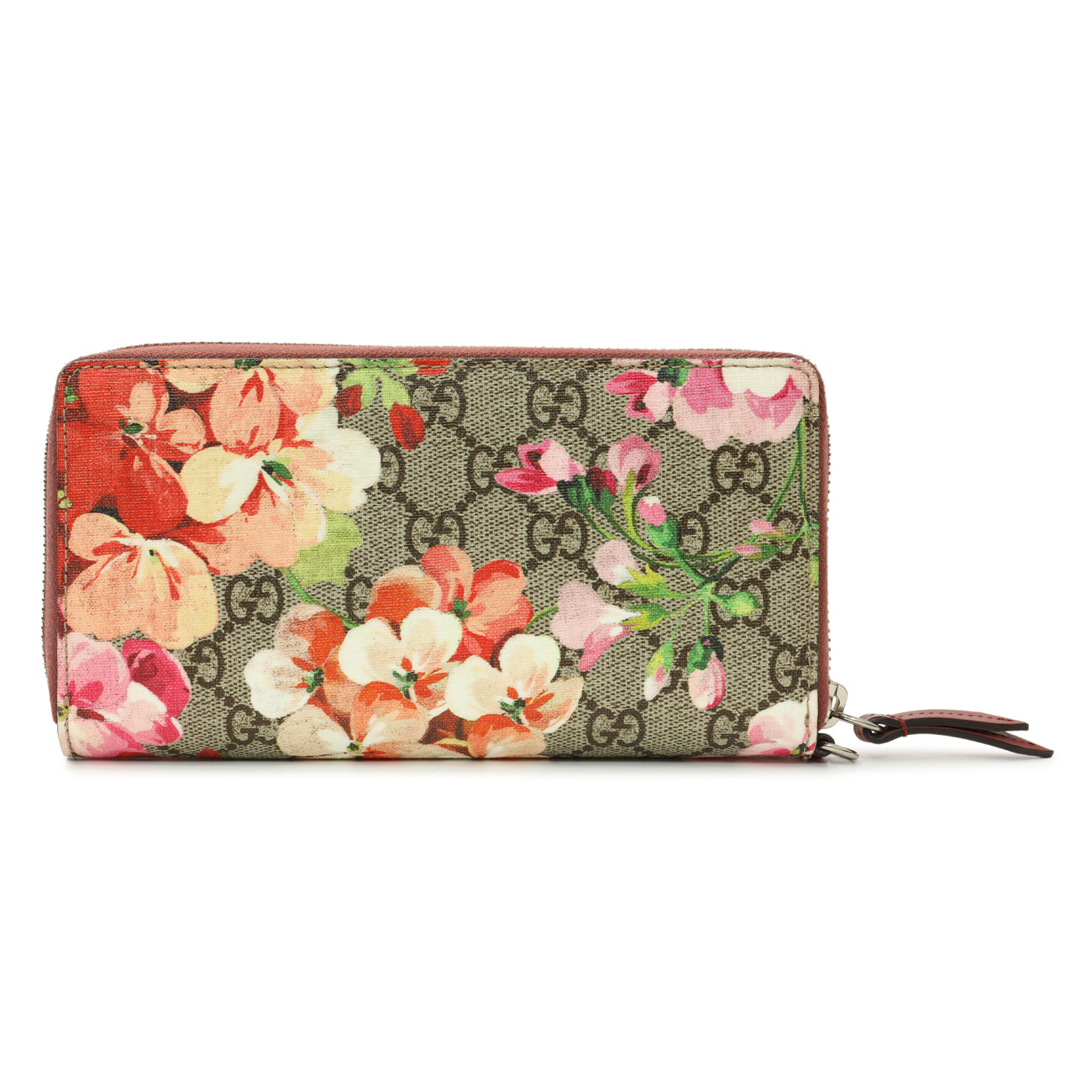Gucci GG Supreme Monogram Blooms Wristlet Wallet