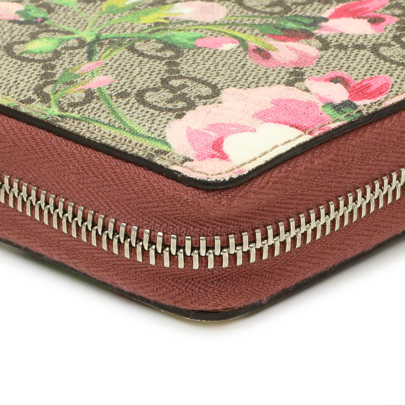 Gucci GG Supreme Monogram Blooms Wristlet Wallet