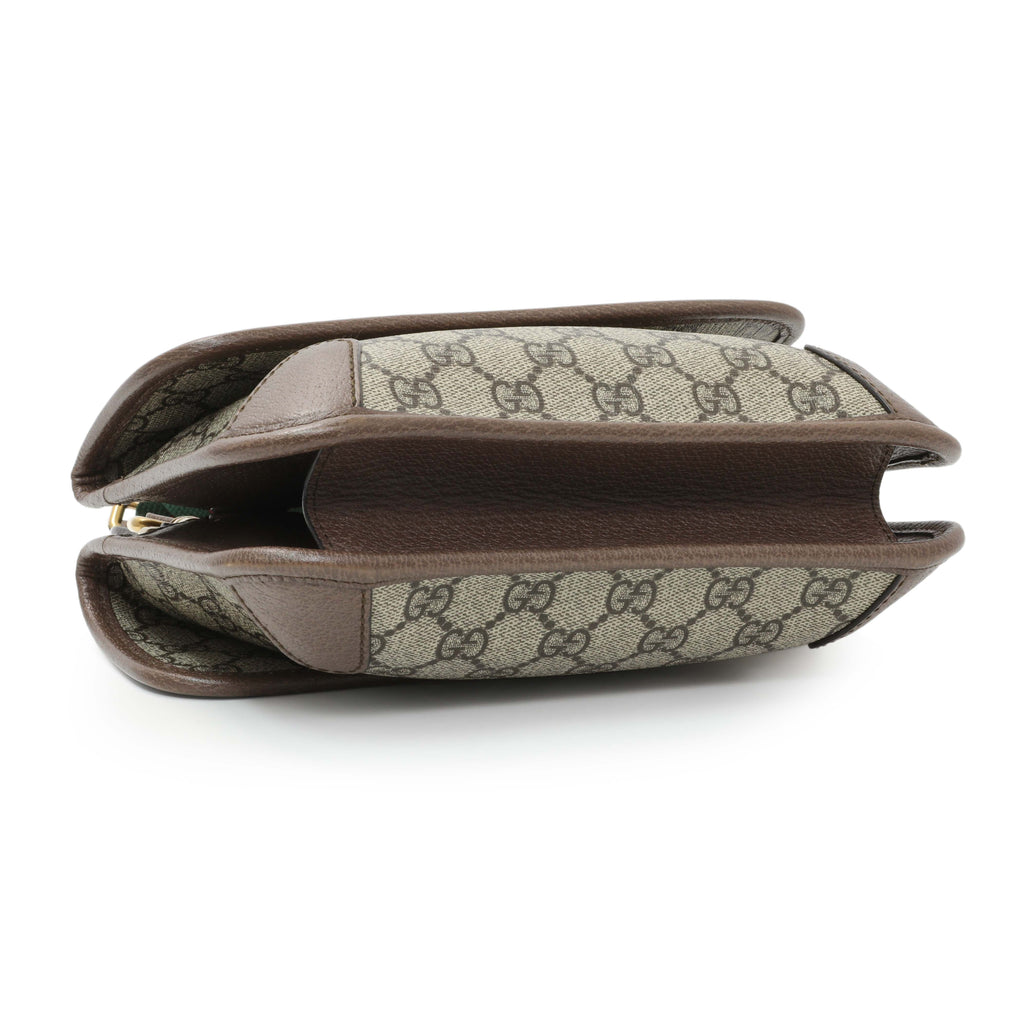 Gucci GG Supreme Monogram Web Small Neo Vintage Double Flap Messenger Bag