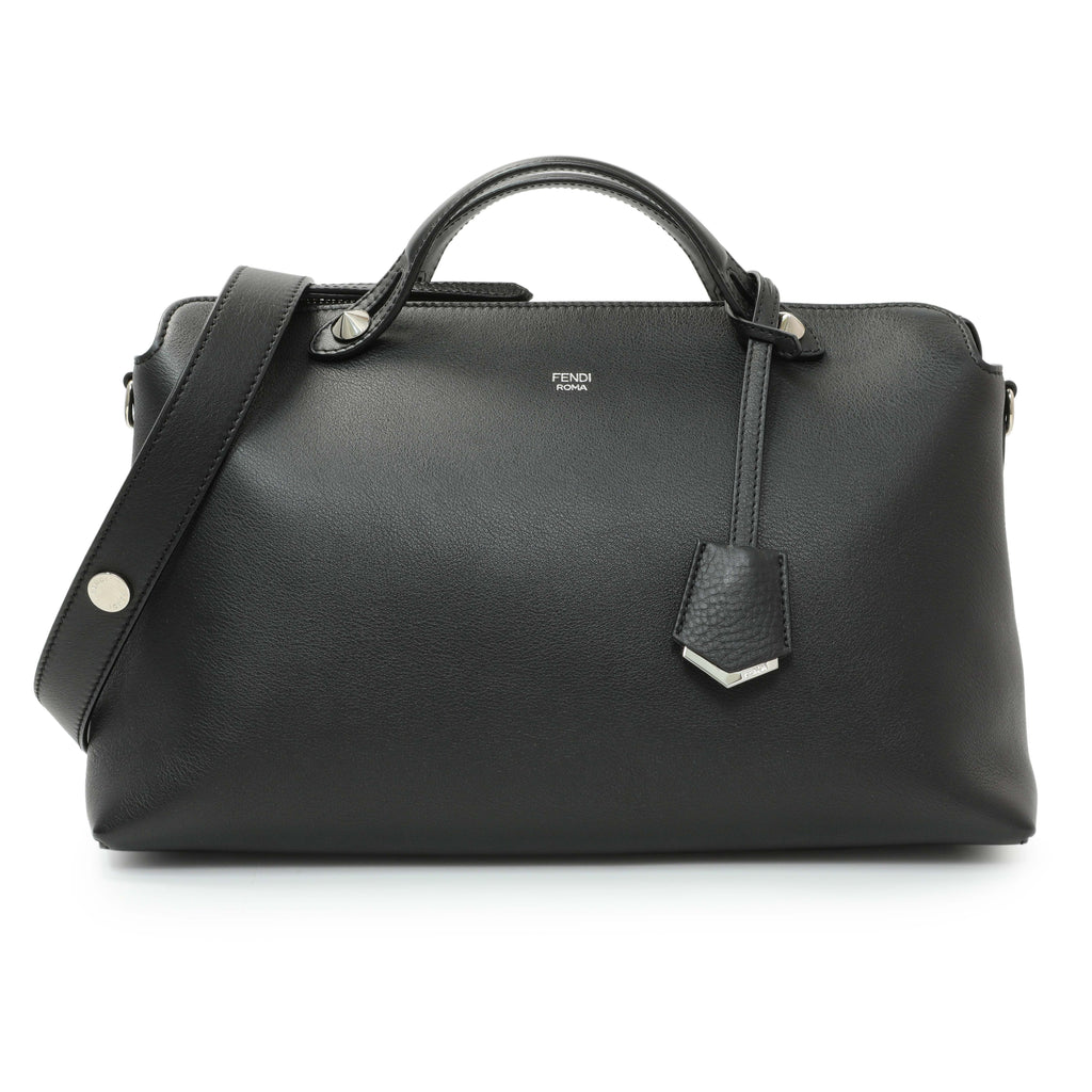 Fendi Black Vitello Dolce By The Way Boston Bag