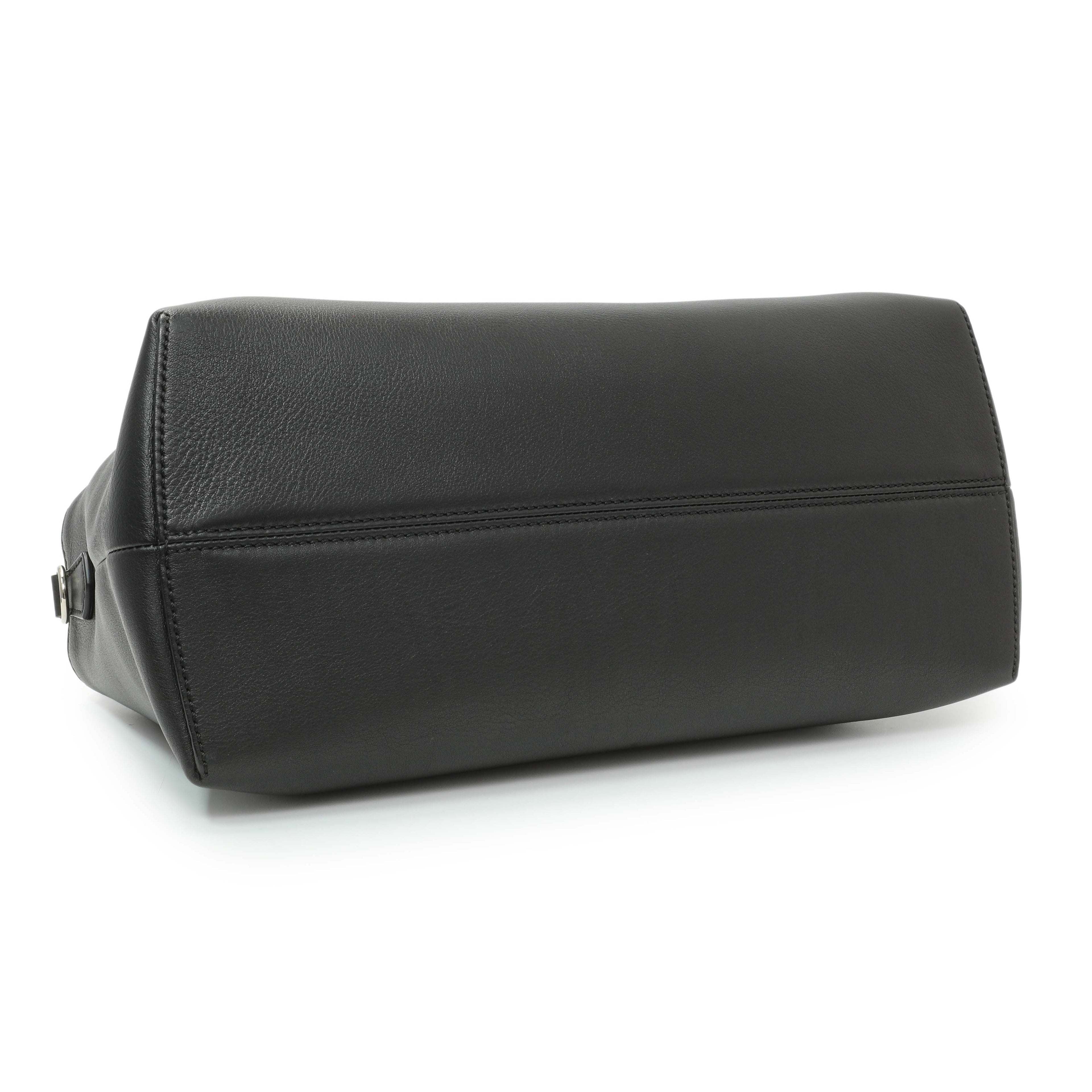 Fendi Black Vitello Dolce By The Way Boston Bag