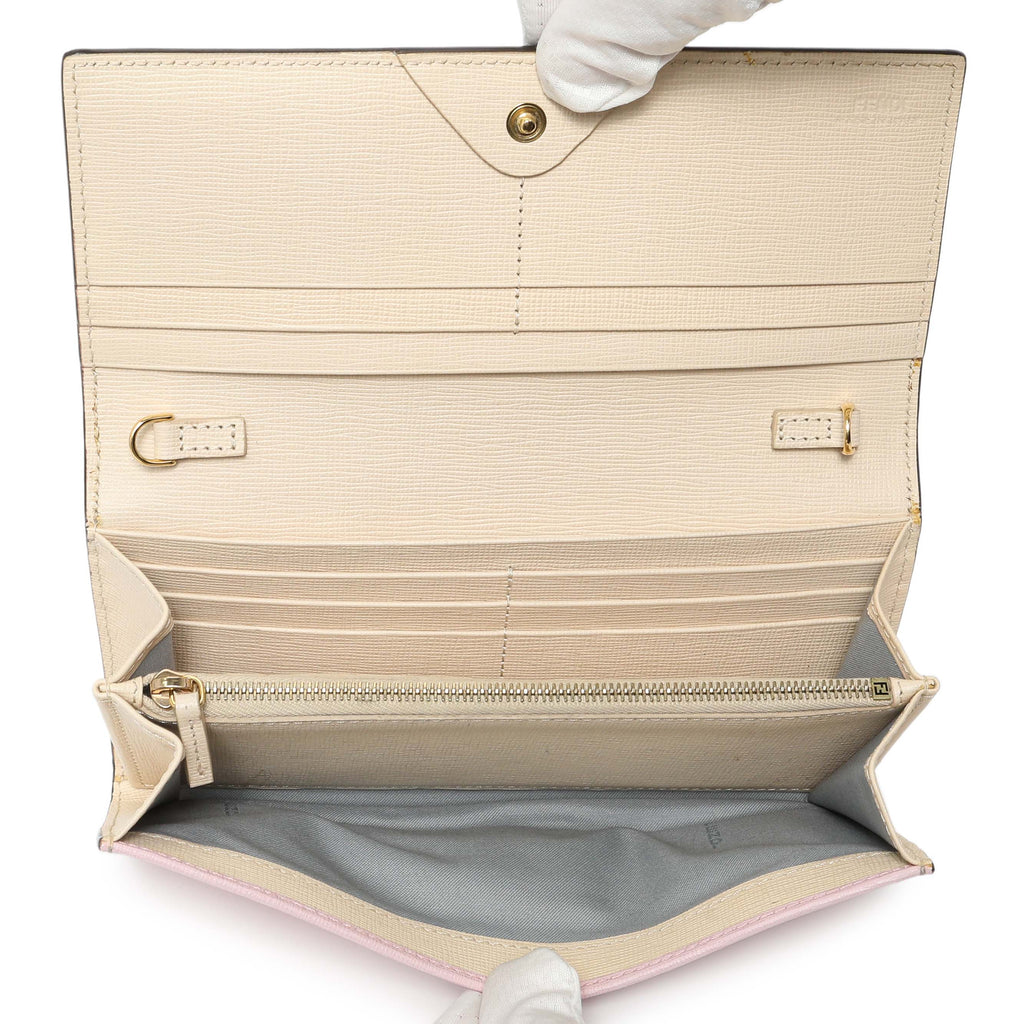 Fendi Vitello Elite Monster Eyes Studded Wallet on Chain