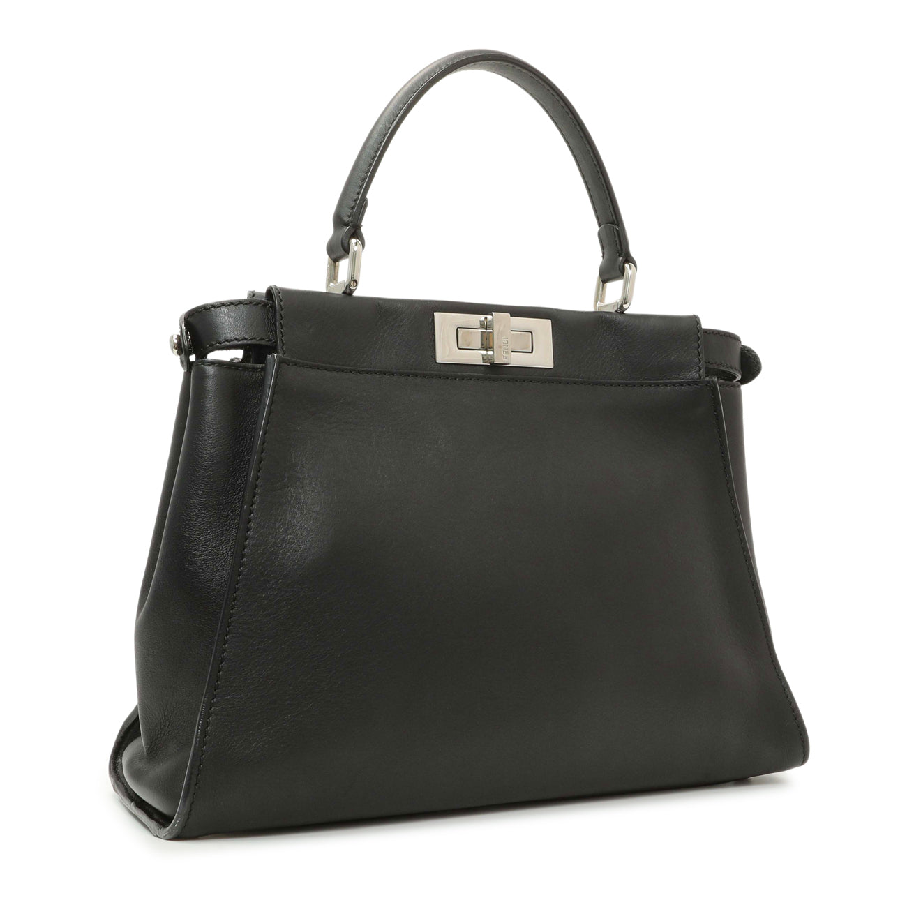 Fendi Black Vitello Seta Snakeskin Crocodile Monster Eyes Medium Peekaboo Iconic Satchel