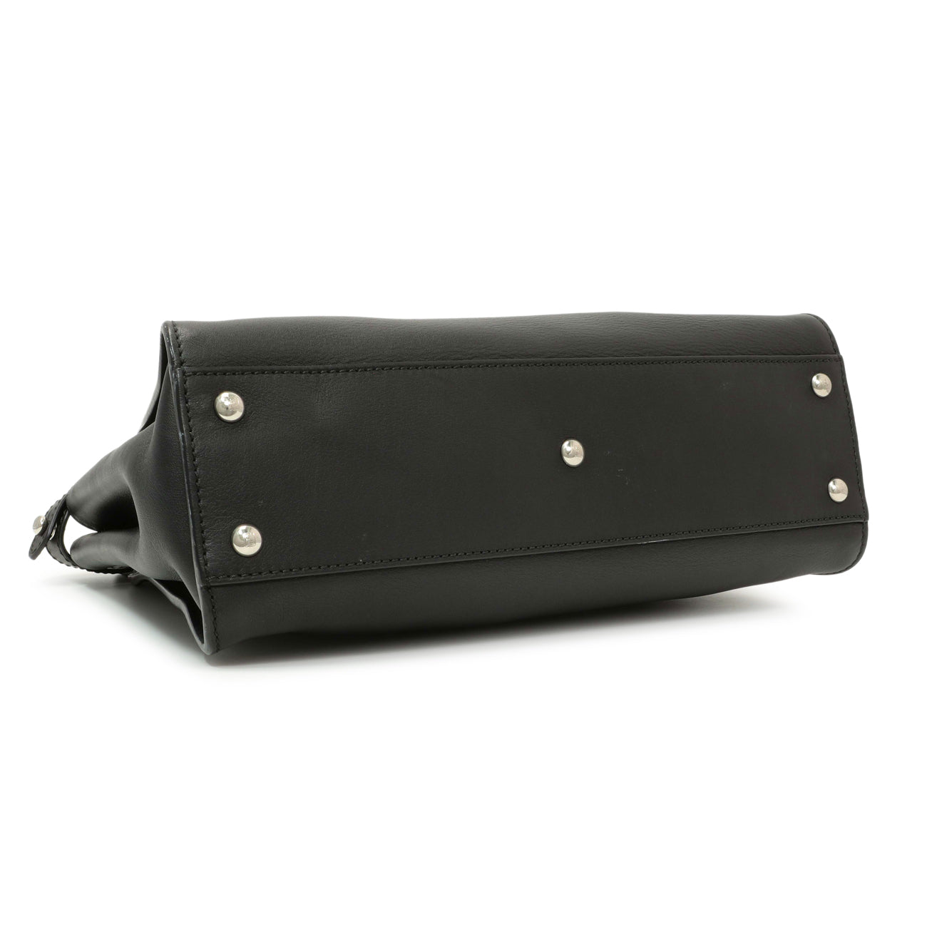 Fendi Black Vitello Seta Snakeskin Crocodile Monster Eyes Medium Peekaboo Iconic Satchel