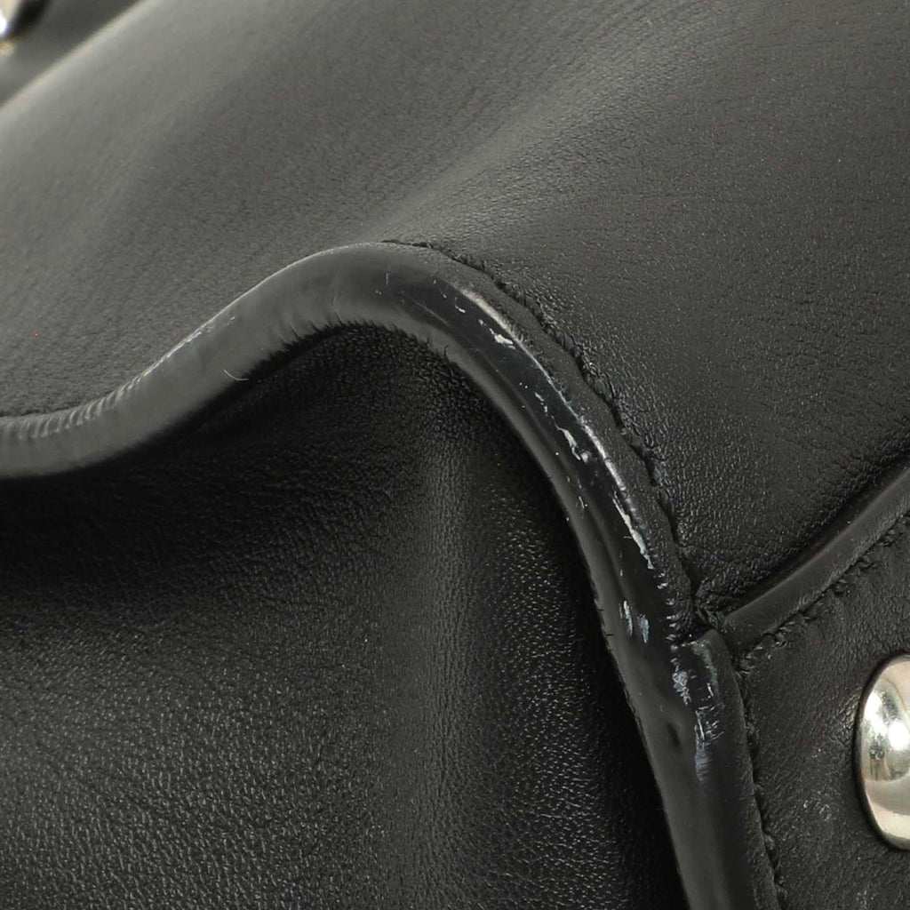 Fendi Black Vitello Seta Snakeskin Crocodile Monster Eyes Medium Peekaboo Iconic Satchel