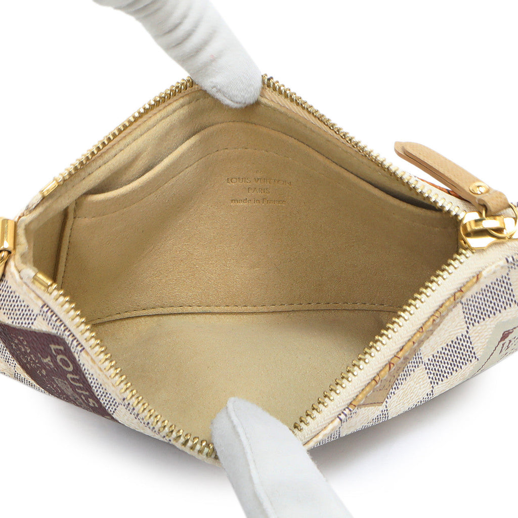 Louis Vuitton Damier Azur Trunks Labels Pochette Milla MM