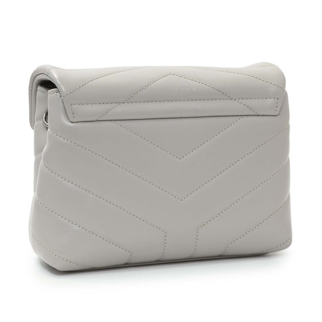 Saint Laurent Grey Calfskin Monogram Toy Loulou Crossbody