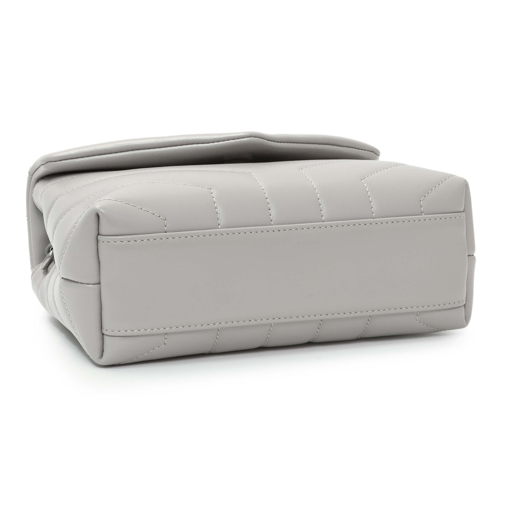 Saint Laurent Grey Calfskin Monogram Toy Loulou Crossbody