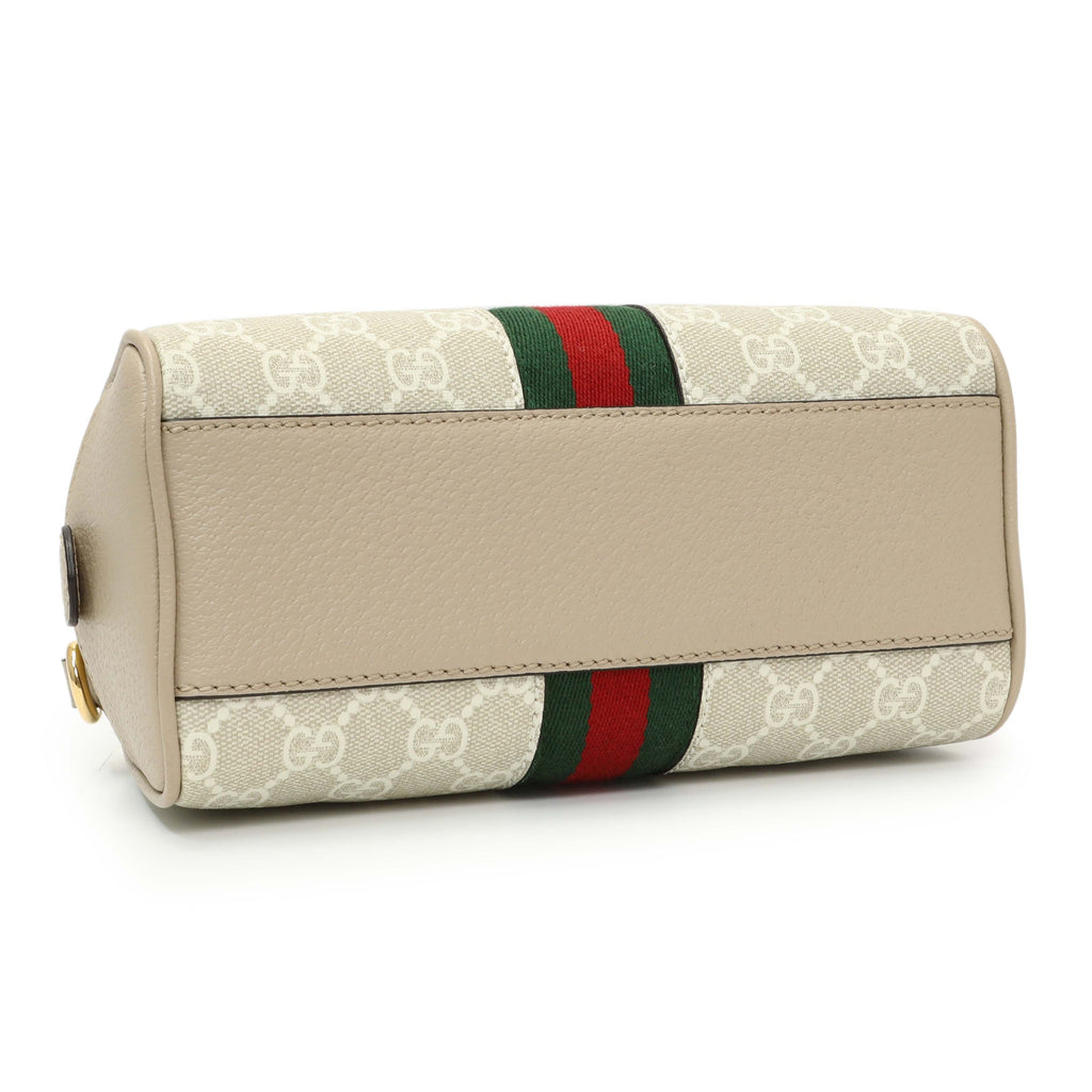 Gucci Supreme Monogram Dollar Calfskin Web Mini Ophidia Top Handle Bowler Bag