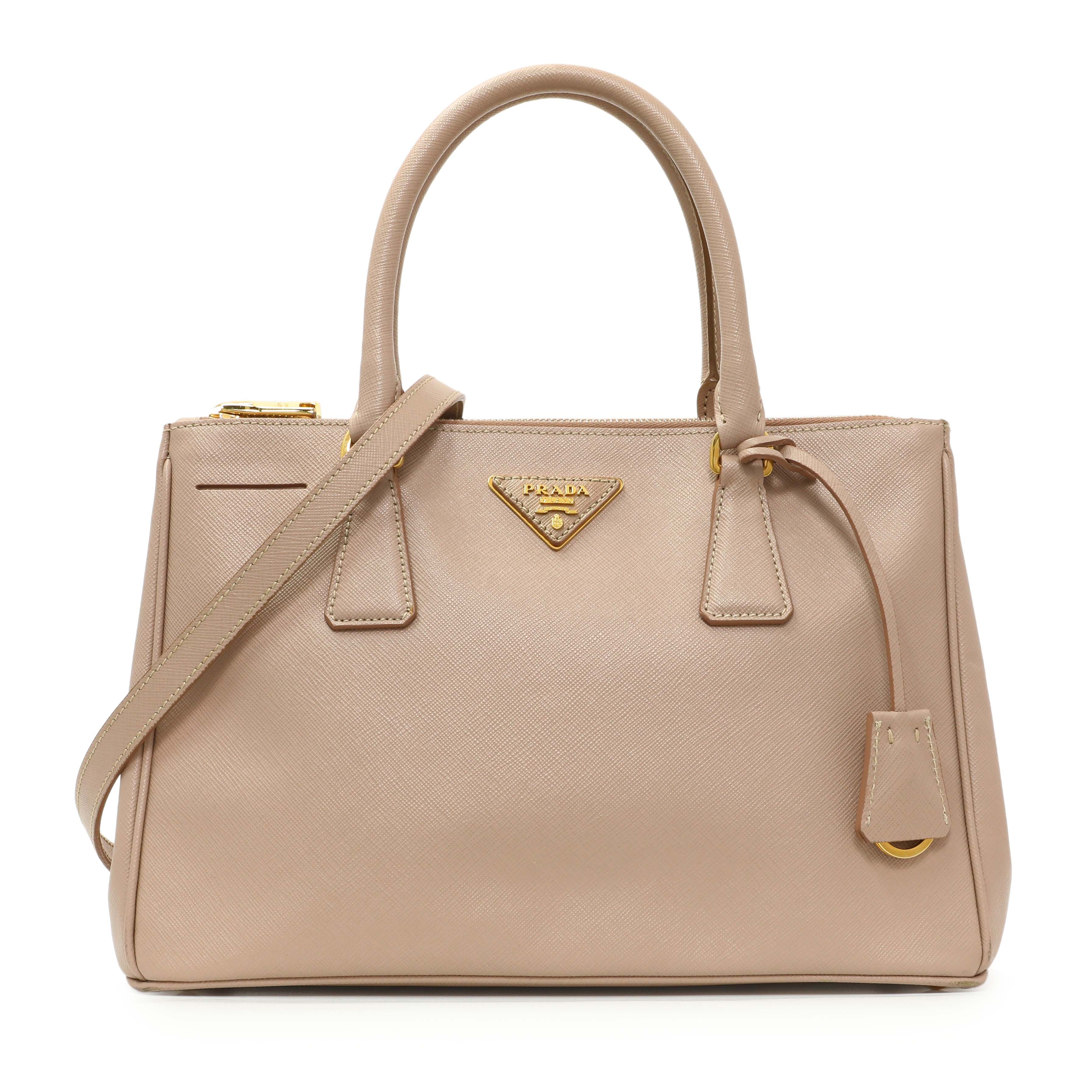 Prada Cammeo Saffiano Medium Galleria Double Zip Tote