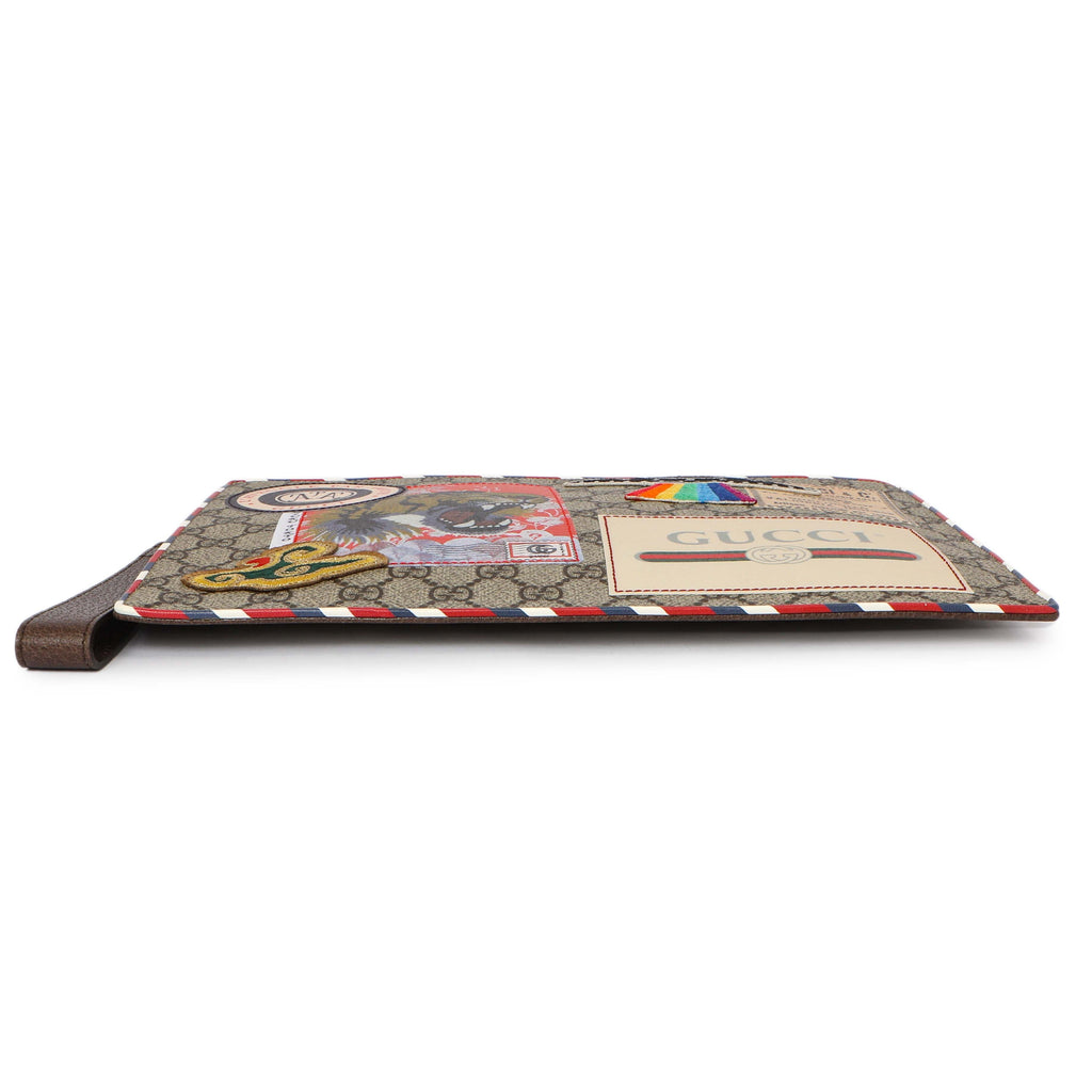 Gucci GG Supreme Monogram Courrier Neo Vintage Zip Wristlet