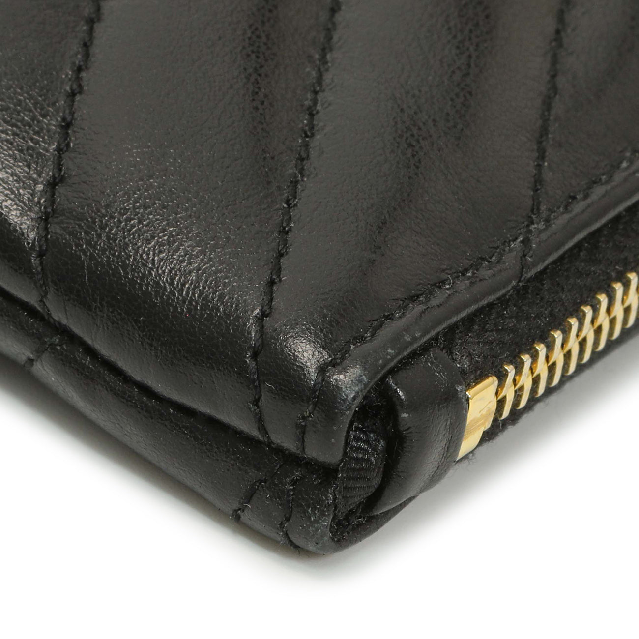 Saint Laurent Black Calfskin Matelasse Monogram Key Pouch