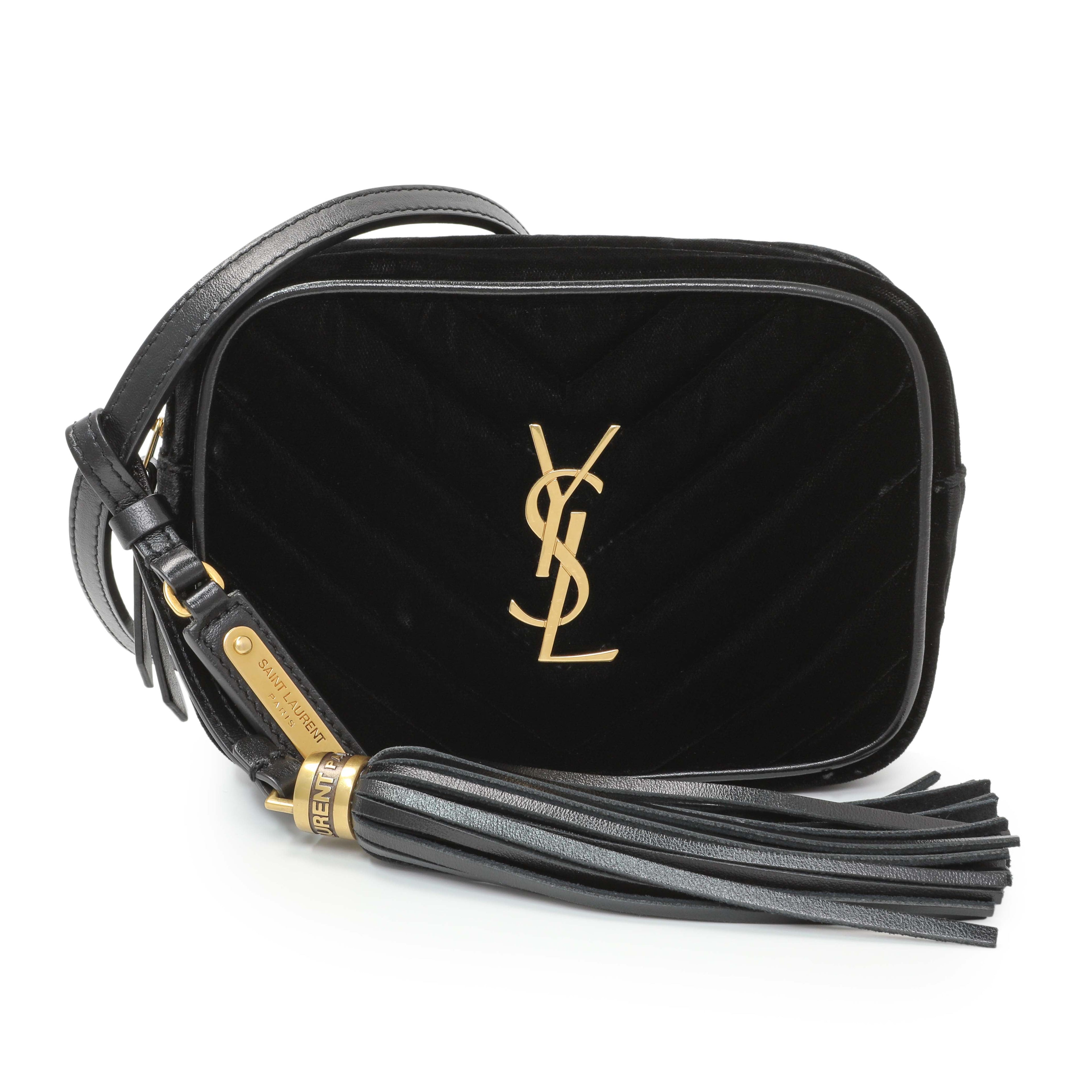 Saint Laurent Black Velvet Lou Belt Bag